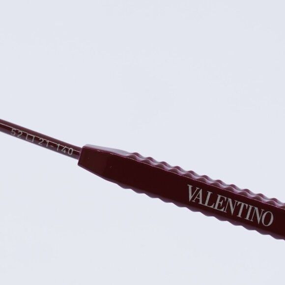 Valentino Valentino V-STUD VLX-122B Eyeglasses Bordeaux 52mm Geometric Size ONE SIZE - 5 Thumbnail