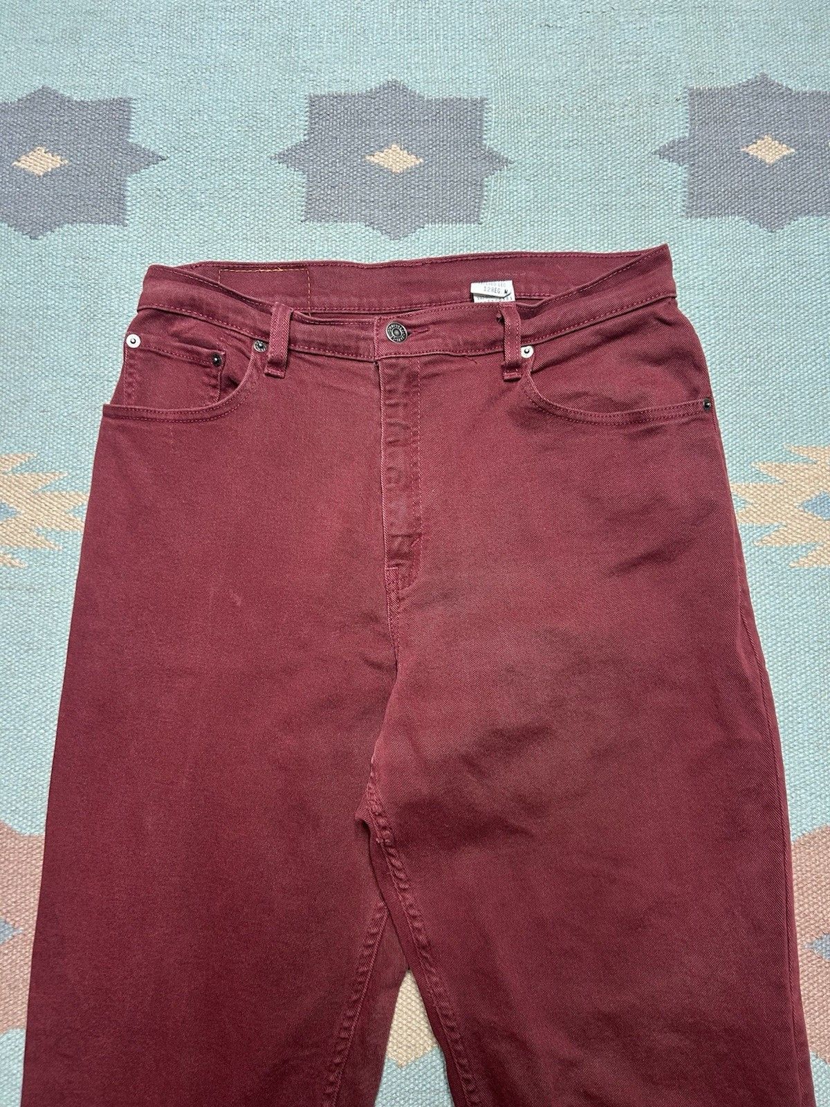 Levi's Vtg Levi’s 550 jeans maroon relaxed tapered womens 12 31x30 Size 31" - 6 Thumbnail