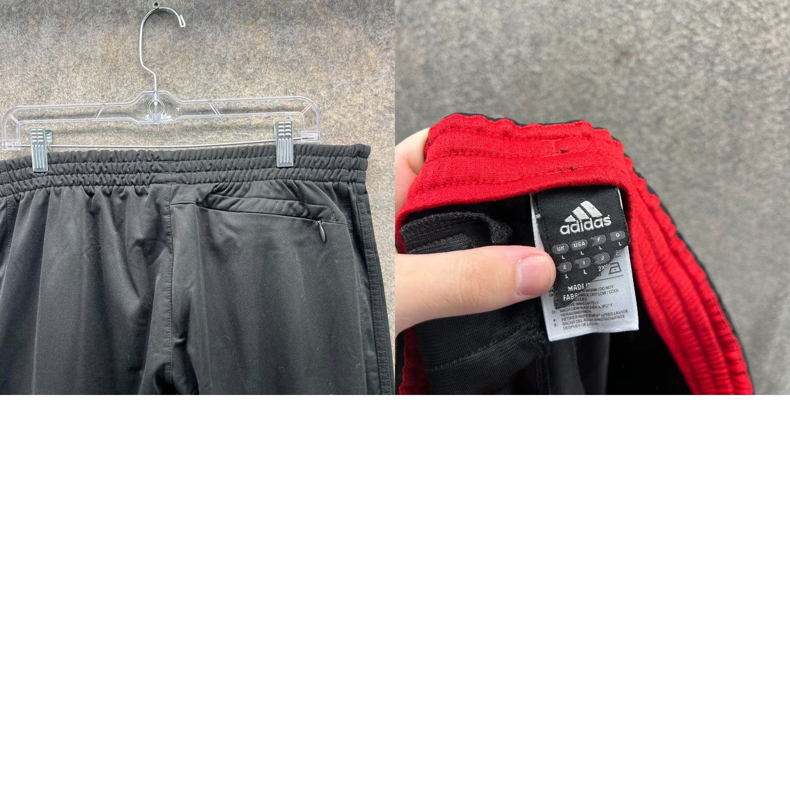 Adidas VINTAGE adidas Pants Mens Large Black Red Trefoil Zip Straight Sweatpants Y2K Size US 33 - 9 Thumbnail