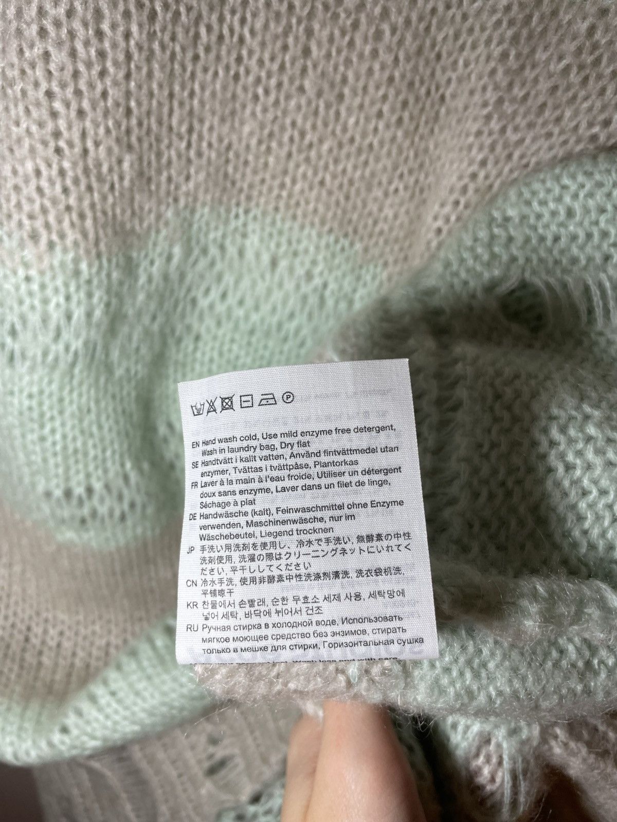 Acne Studios Acne Studios striped Kurt Cobain distressed sweater knit Size US S / EU 44-46 / 1 - 4 Thumbnail