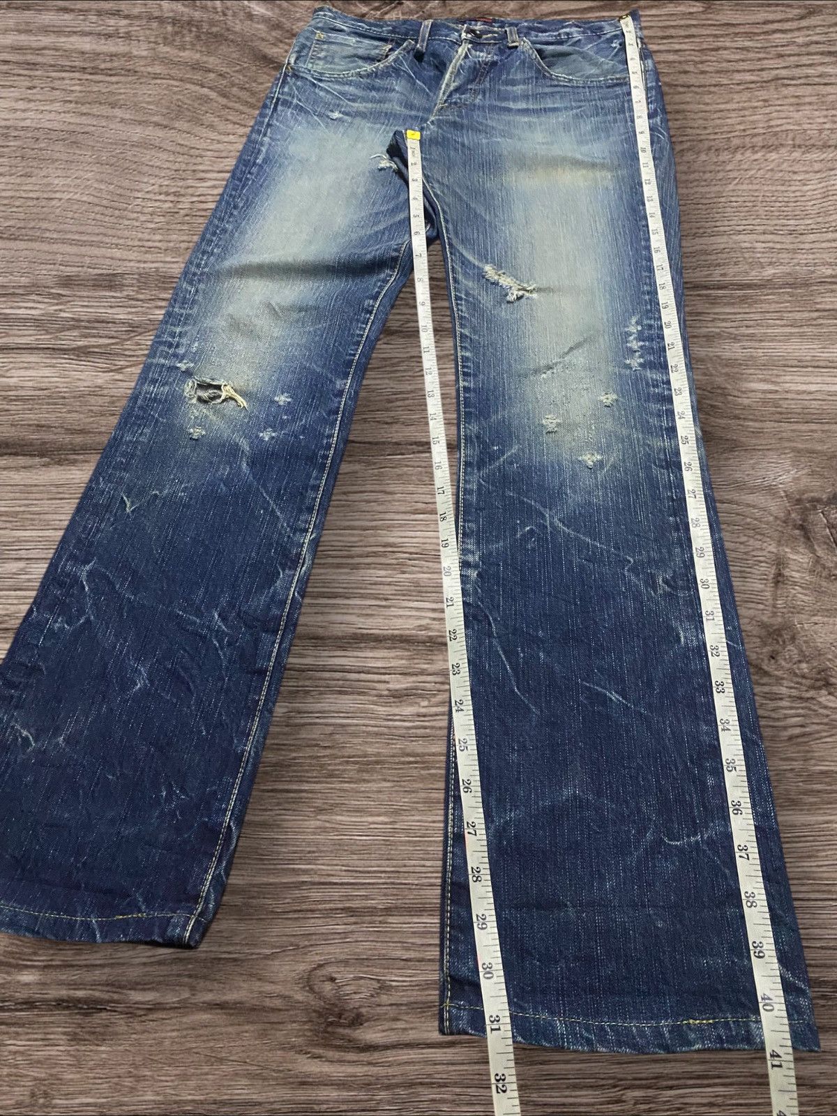 If Six Was Nine Vintage Japan Brand Made in Nippon Thunder Distressed Slim Size US 30 / EU 46 - 16 Thumbnail