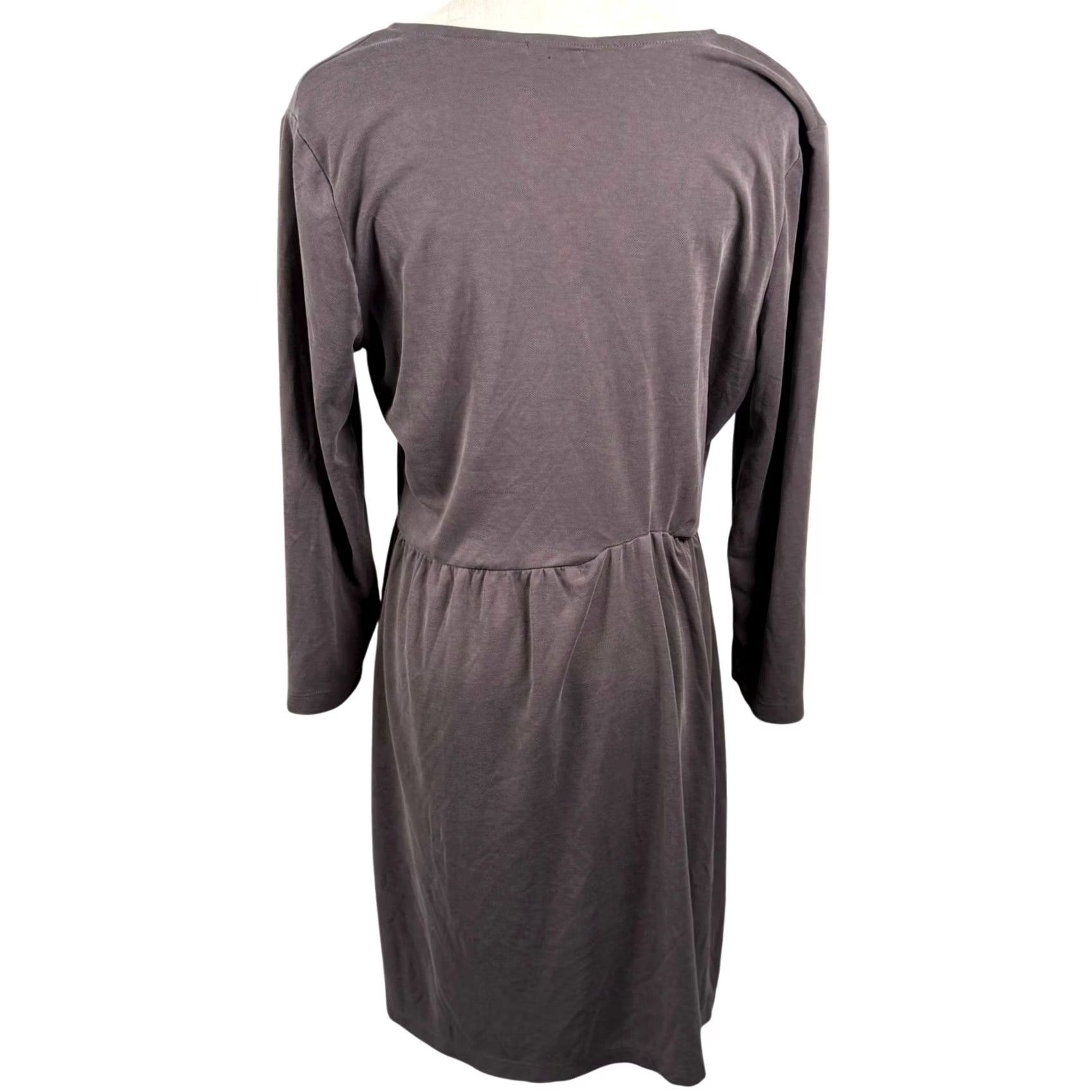 Vintage Kimchi Blue Dress Women L V-Neck Surplice Wrap Long Sleeve Mauve Purple Boho Indie Knit Jersey Basic Casual Size L / US 10 / IT 46 - 3 Thumbnail