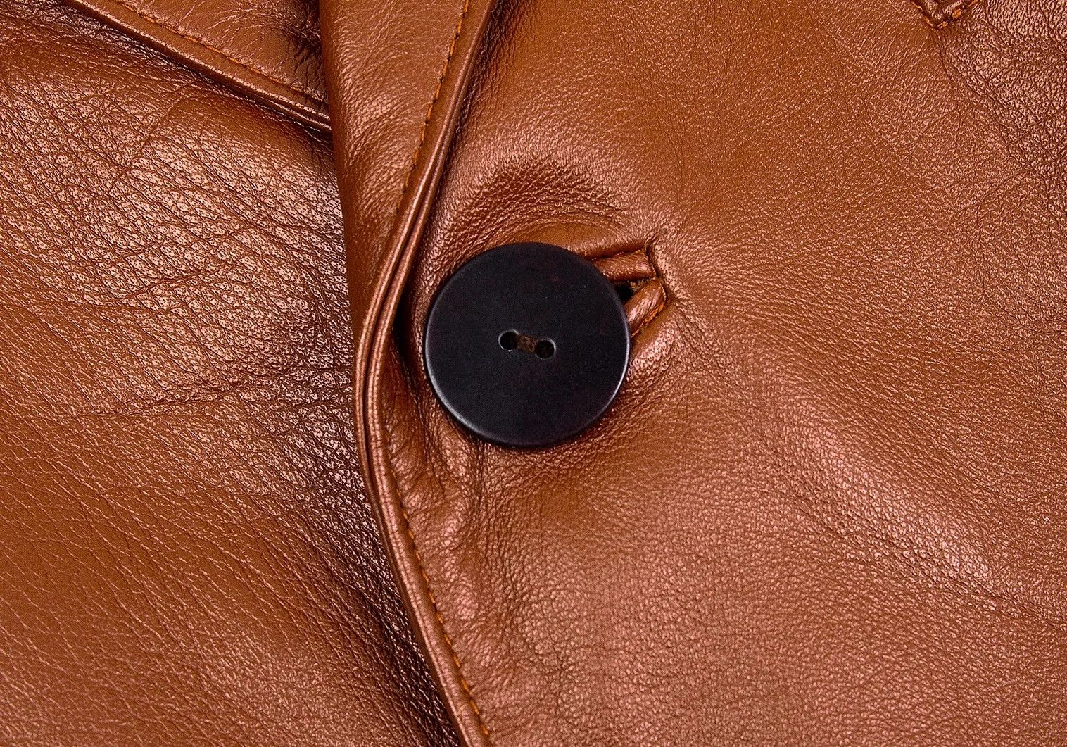 Jean Paul Gaultier Sheep Skin Leather Coat in Brown, Size 48 Size US M / EU 48-50 / 2 - 4 Thumbnail