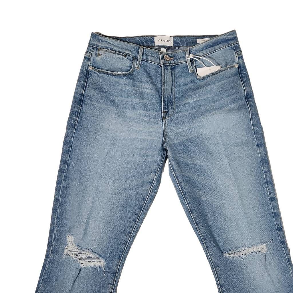 Frame Frame Women's Size 29 / 8 Le High Rise Straight Fit Demarco Rips Blue Jeans Size 30" / US 8 / IT 44 - 3 Thumbnail