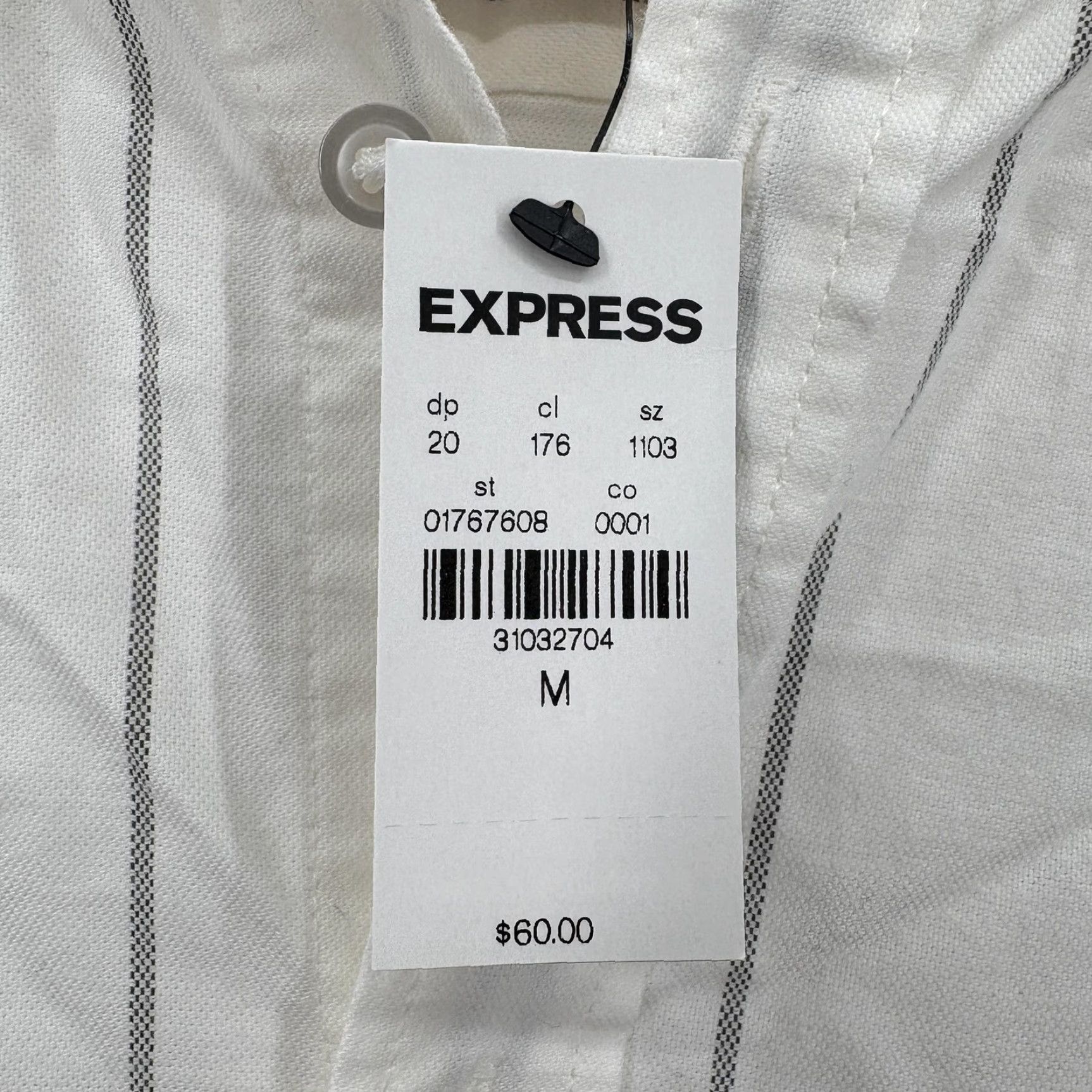 Express Express Shirt Mens Medium White Stripe Button-Down Long Sleeve Stretch Casual Size US M / EU 48-50 / 2 - 5 Thumbnail