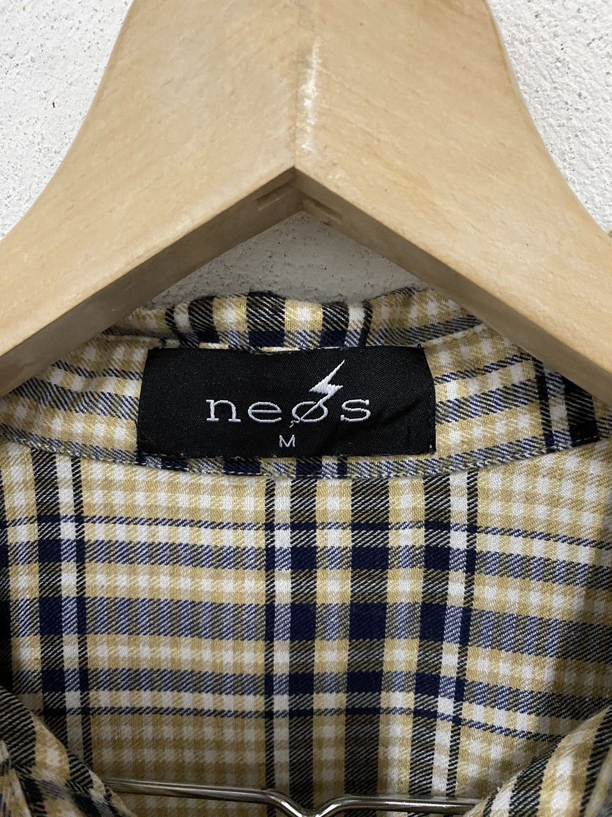 Japanese Brand × Vintage Vintage Neos Baggy Style Plaid Tartan Flannel Shirt Size M / US 6-8 / IT 42-44 - 4 Thumbnail