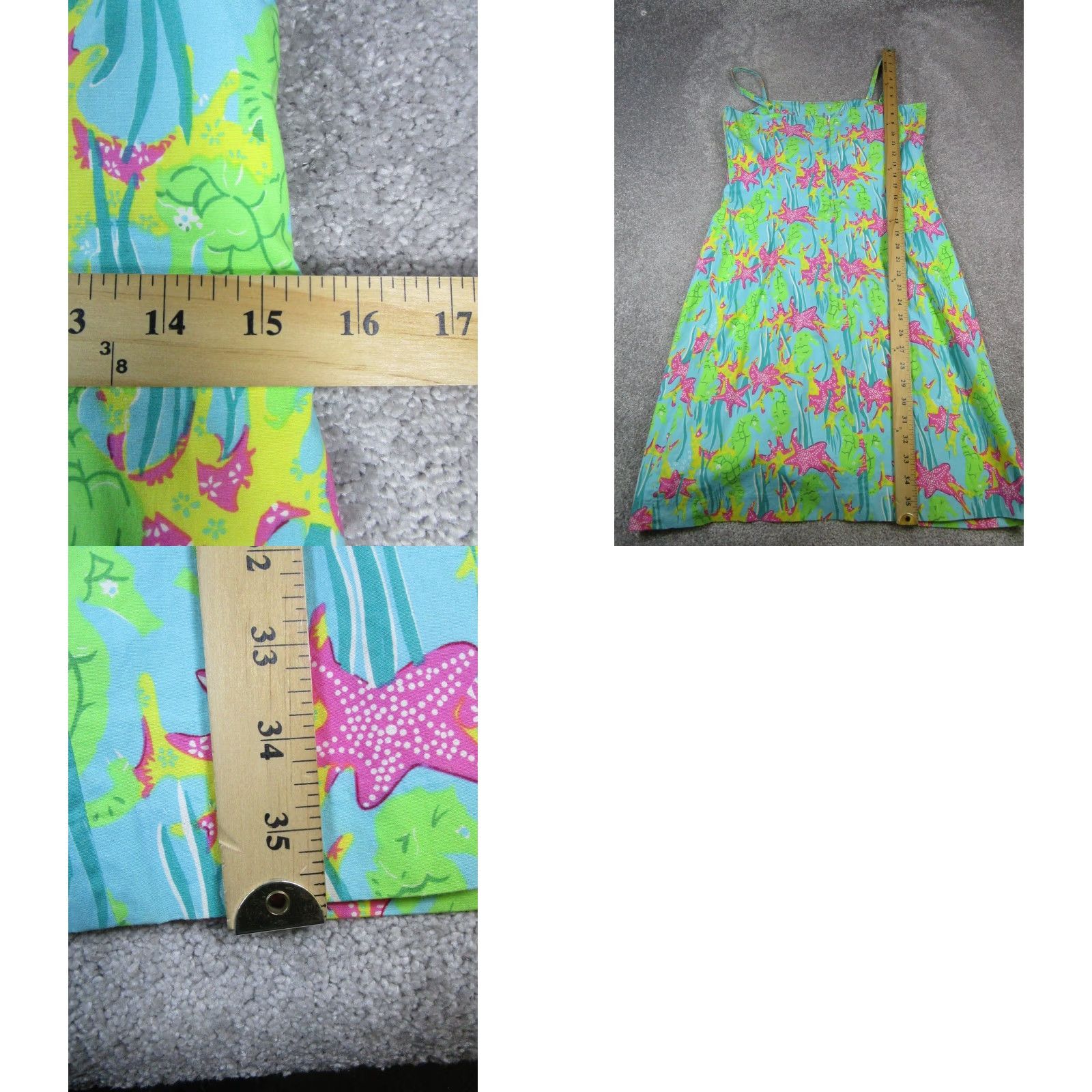 Vintage Key West Sundress Girls 2 Blue Green Pink Animal Print Bow Cowl Neck Sleeveless Pullover Short Dress Womens Casual Party/Cocktail Travel Cotton Size XS / US 0-2 / IT 36-38 - 9 Thumbnail