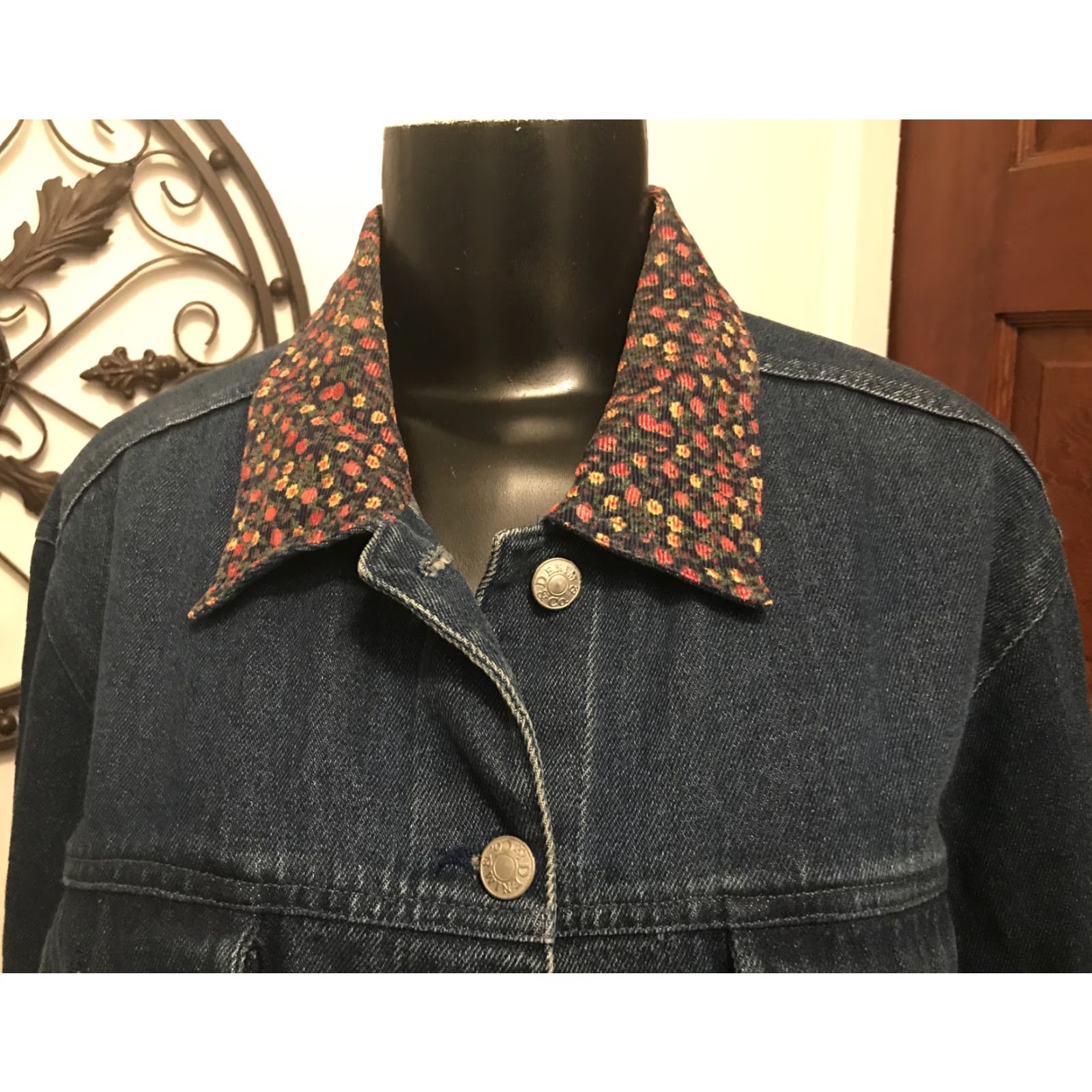 Denim & Co. Denim Patchwork Jacket 100% Cotton M Denim & Co Size M / US 6-8 / IT 42-44 - 5 Thumbnail
