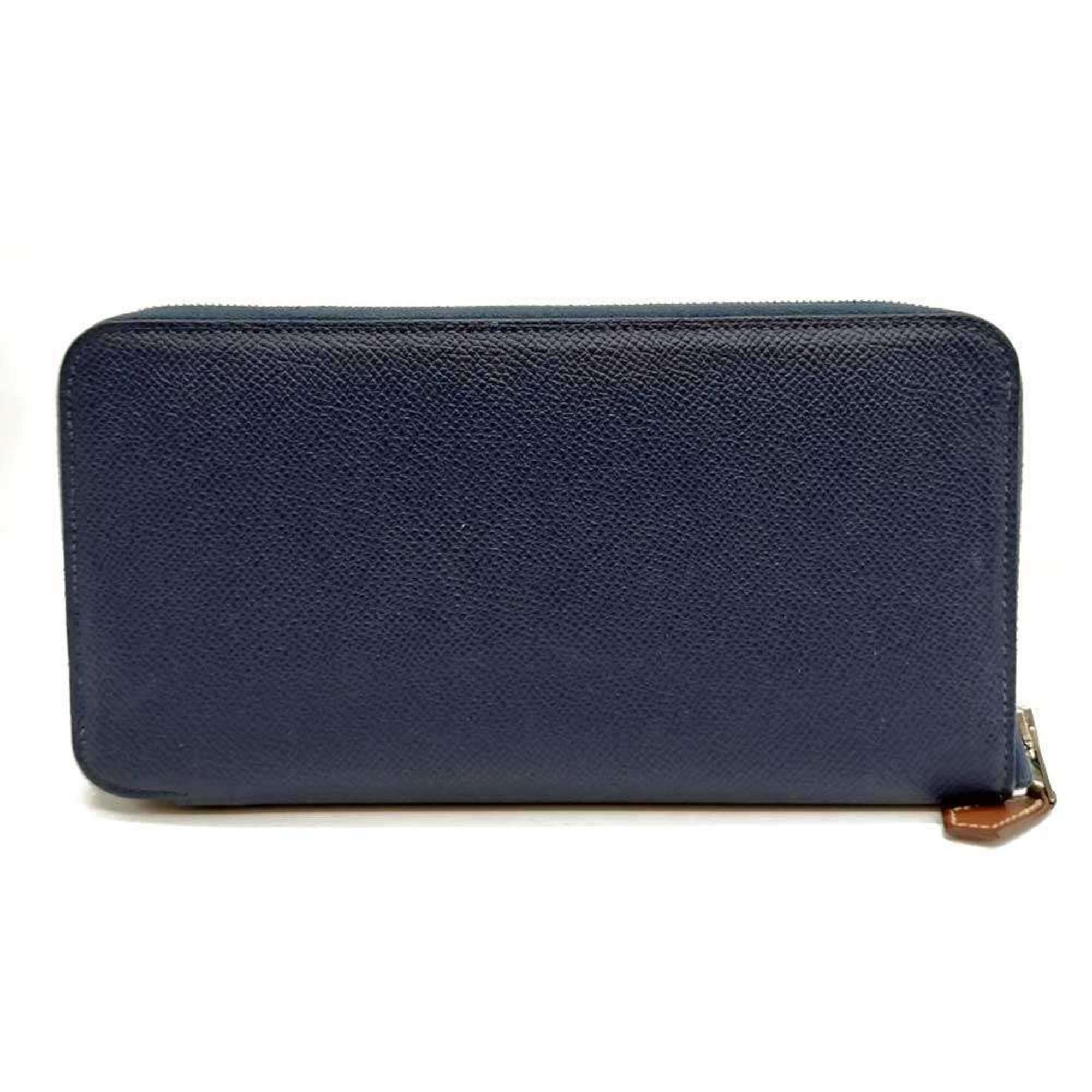 Hermes Hermès Azap Long Silk-in Wallet, Round, Navy, Epsom Leather, Men's and Women's, HERMES Size ONE SIZE - 1 Thumbnail
