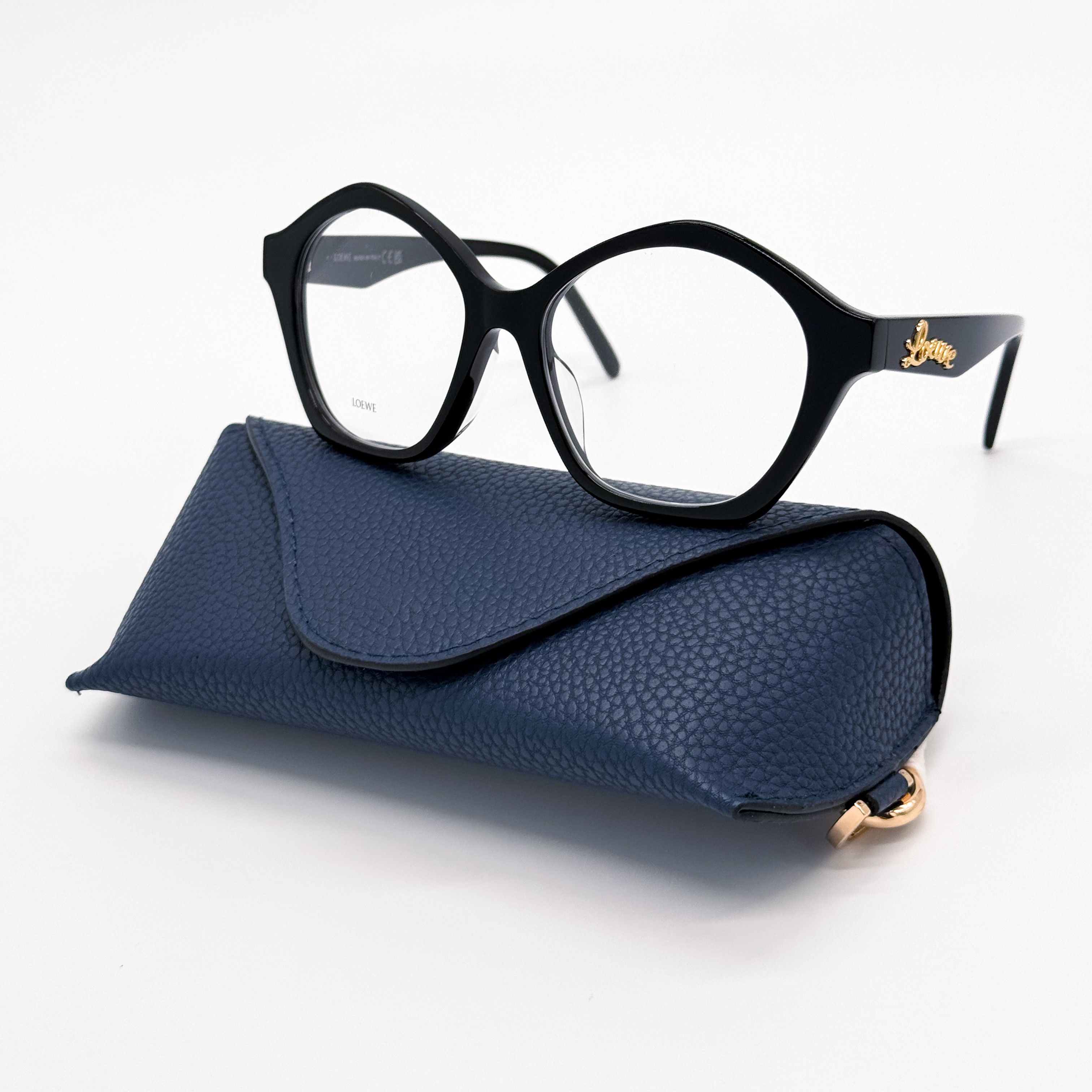 NEW LOEWE LW50053F 001 EYEGLASSES WOMEN GEOMETRIC BLACK