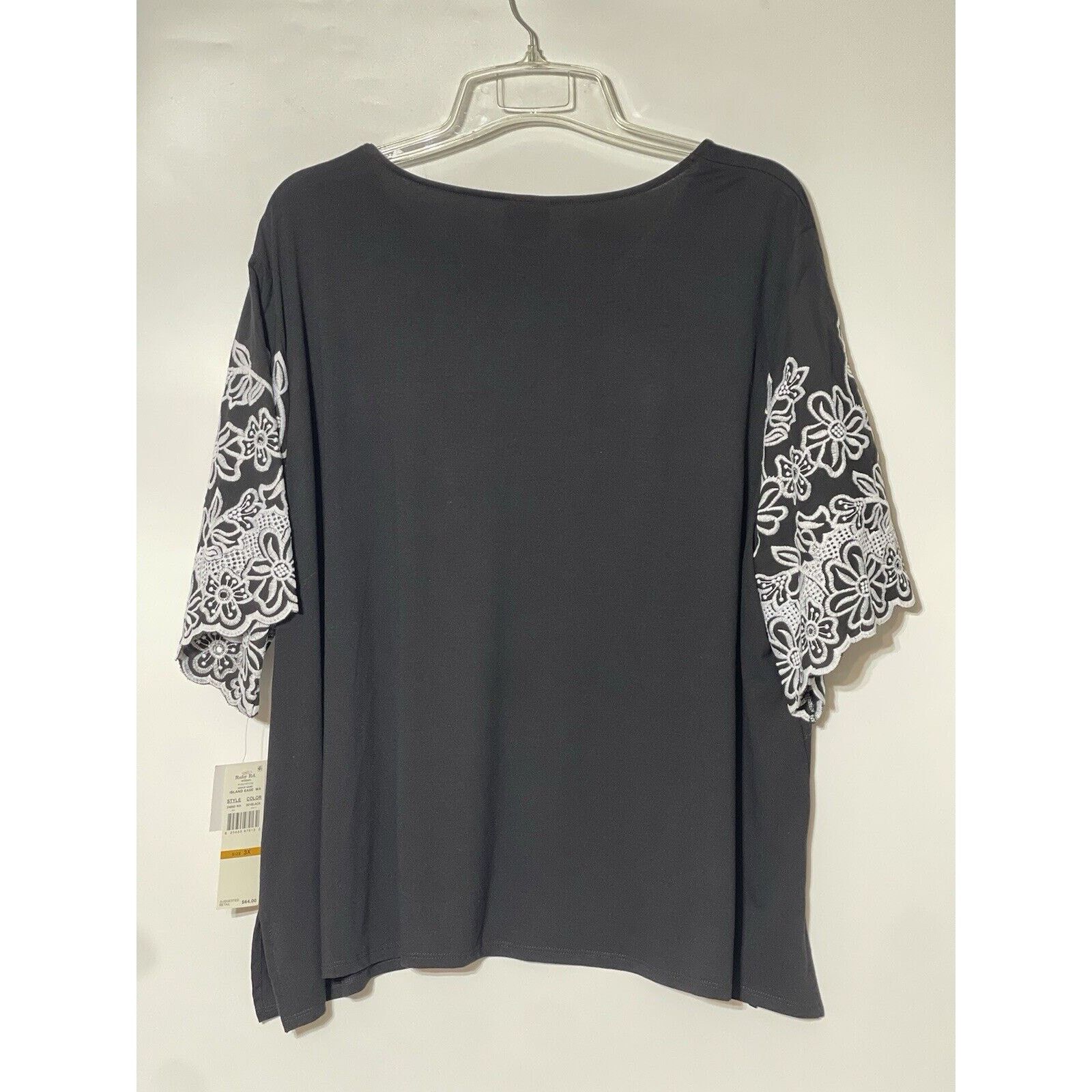 Other Ruby Road Womens Plus 3X Knit Top Embroidered Floral Sleeves Size 3XL / US 20-22 - 2 Thumbnail