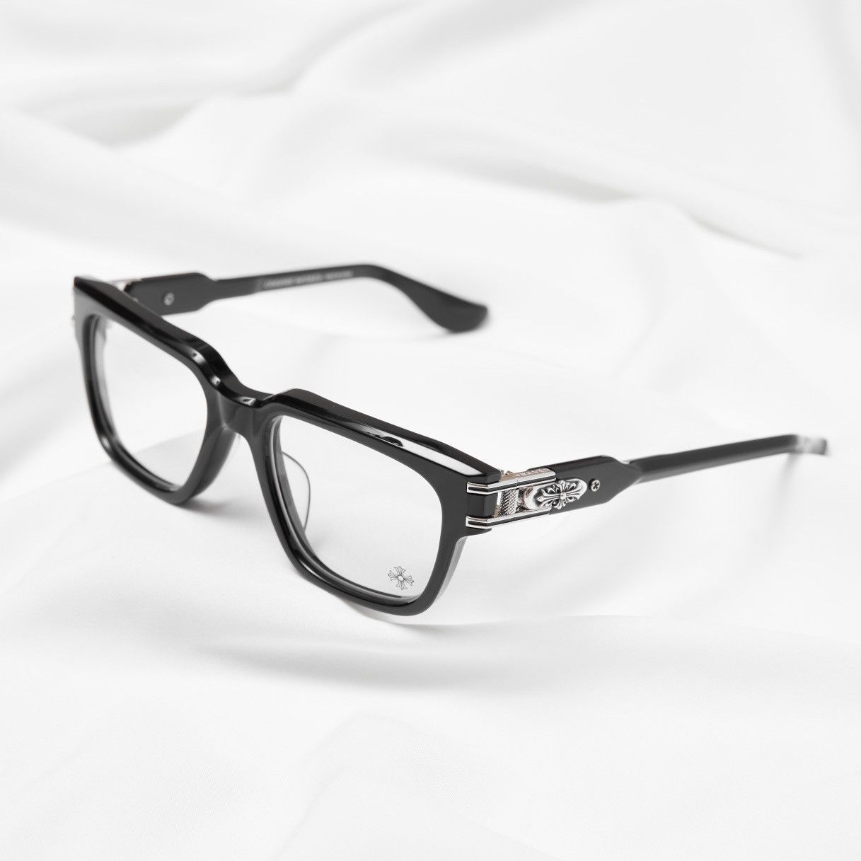 Chrome Hearts CHROME HEARTS BULGE BLACK SHINY SILVER GLASSES Size ONE SIZE - 1 Thumbnail