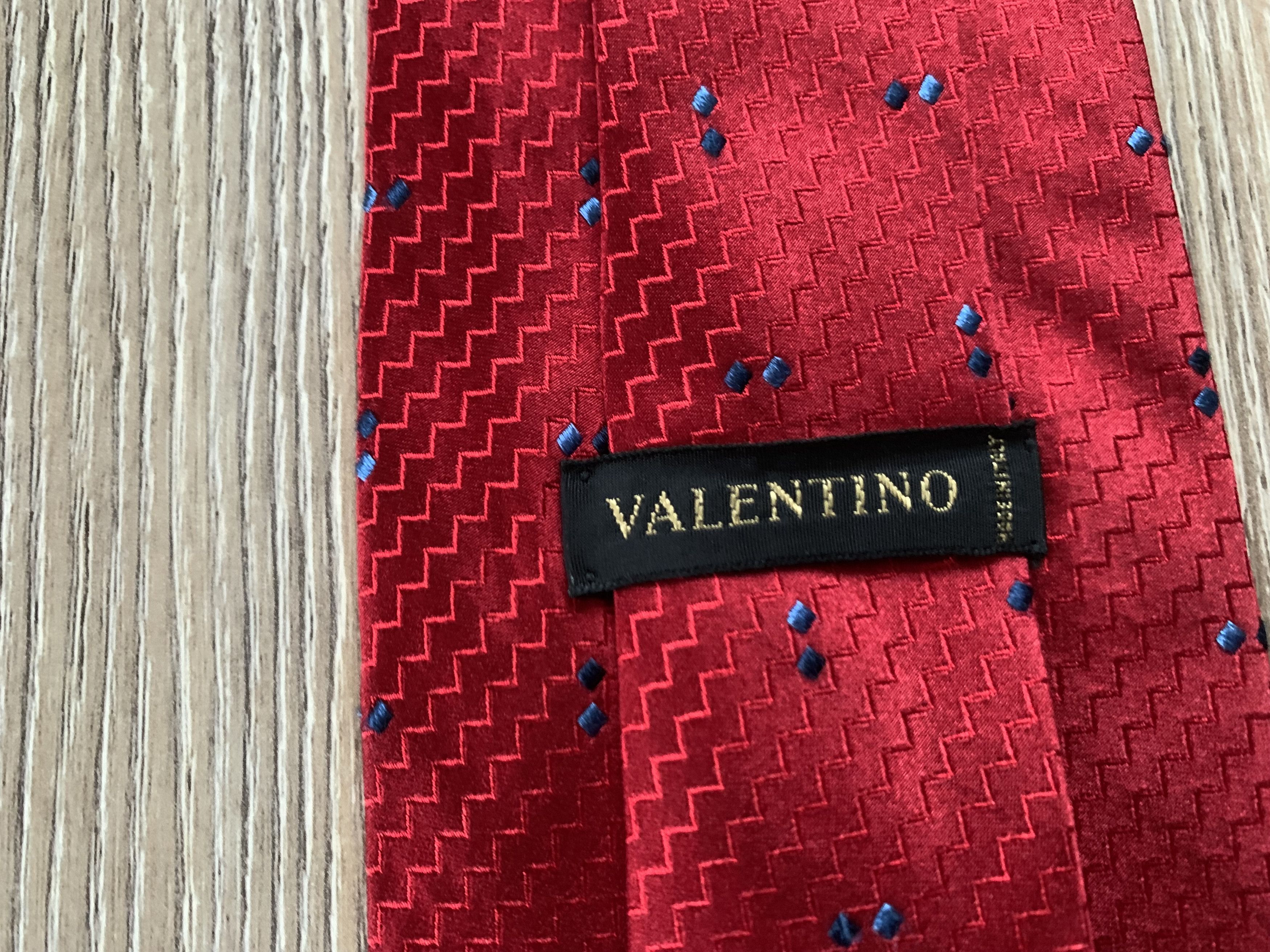 Valentino Rare Valentino Italian Red Silk Tie Size ONE SIZE - 6 Thumbnail