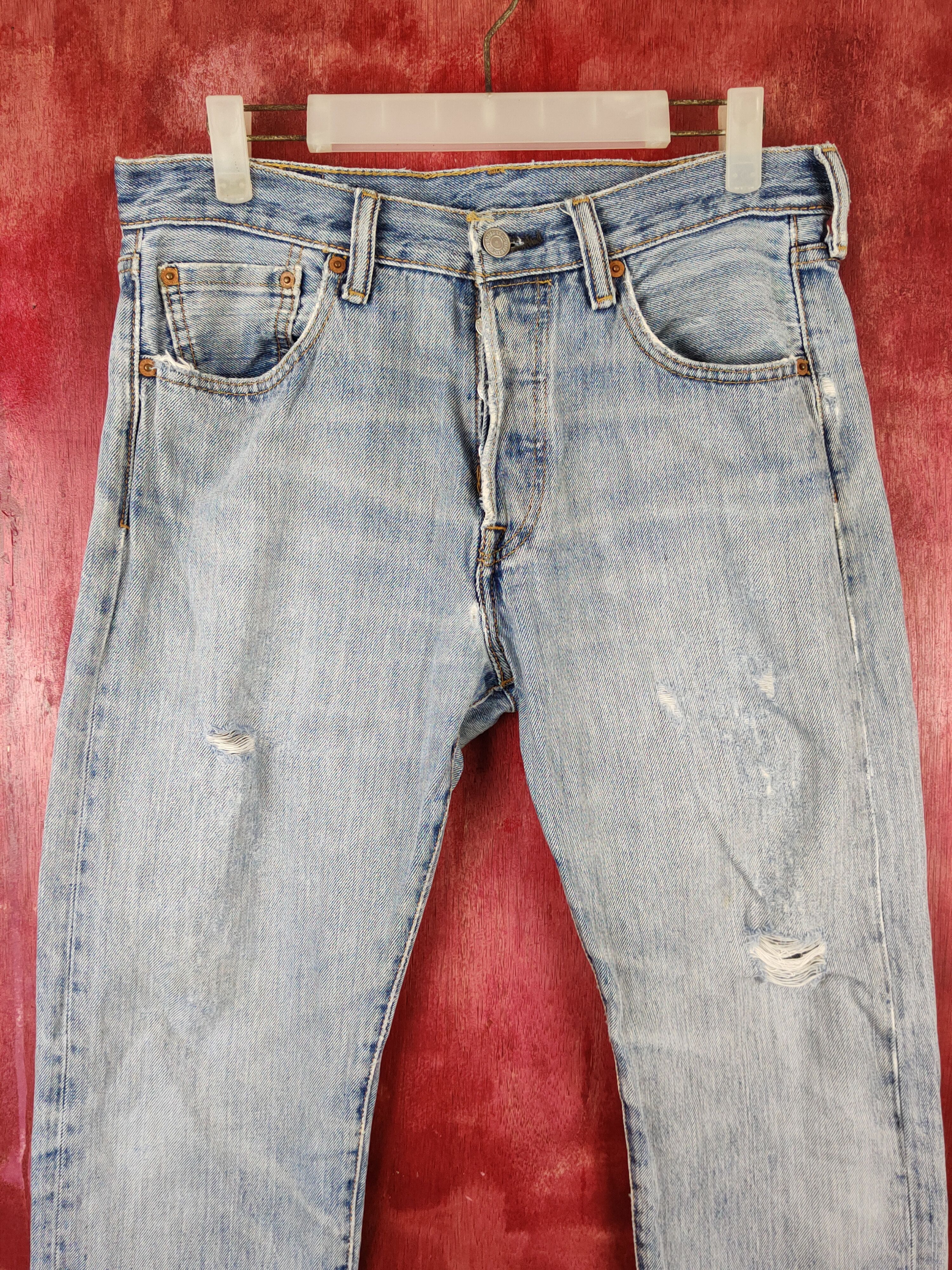 Levi's Levi's Blue Faded Distressed Ripped Jeans #S1813 Size US 31 - 2 Thumbnail