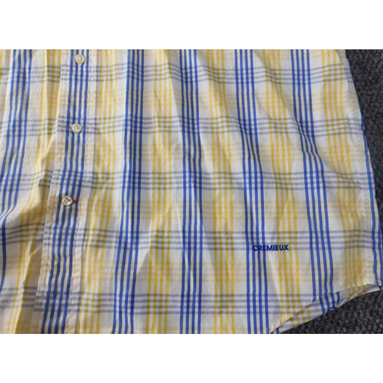 Cremieux Daniel Cremieux Mens Shirt XL Yellow Plaid Button-Up Knit Cotton Regular Short Sleeve Collared Button-Down Size US XL / EU 56 / 4 - 4 Thumbnail