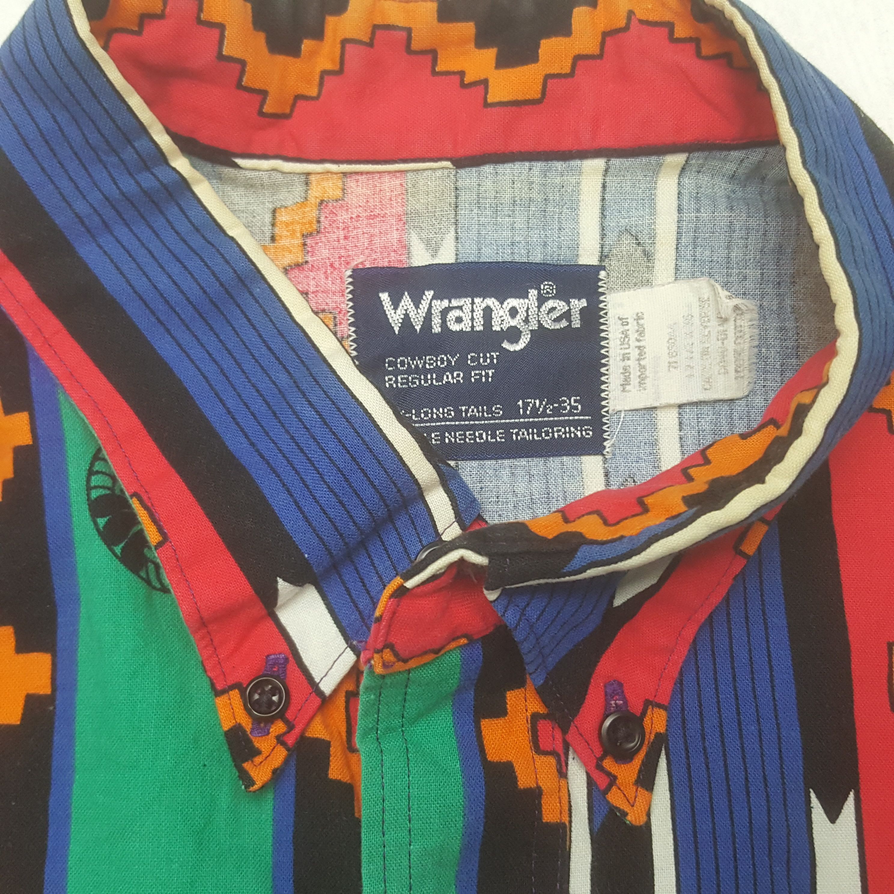 Japanese Brand × Vintage × Wrangler Vintage Wrangler Japanese Regular fit Button Up Shirt Size US XXL / EU 58 / 5 - 4 Thumbnail