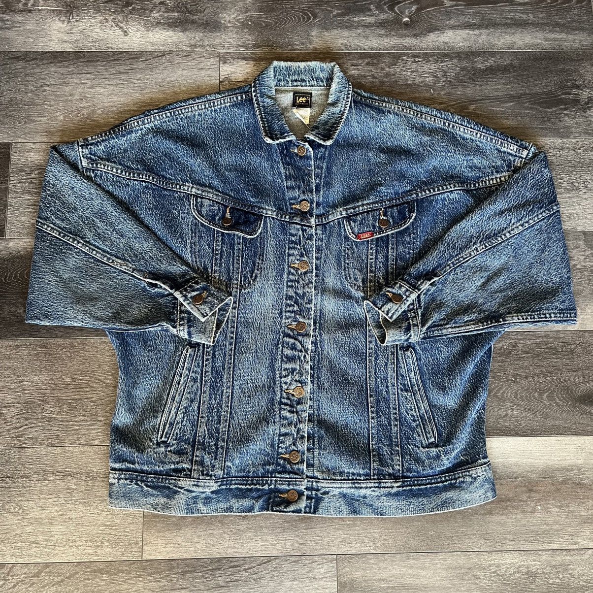 Lee × Vintage Vintage 1990s Lee Rider Acid Stone Wash Trucker Denim Jacket Size US S / EU 44-46 / 1 - 1 Thumbnail