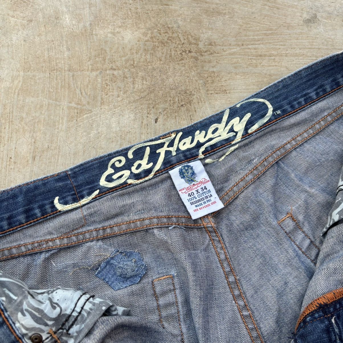 Ed Hardy Vintage 00s Edhardy Denim Y2K Jeans Size US 40 / EU 56 - 10 Thumbnail