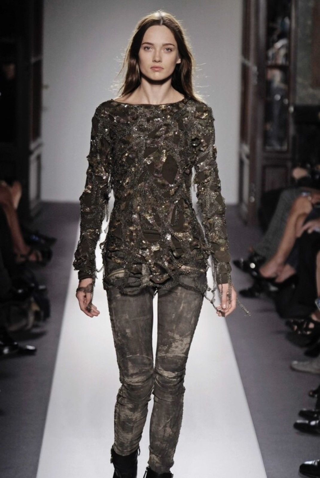 Balmain BALMAIN Decarnin SS 2010 Wax ‘Stain’ Biker Denim Zip Jeans Size US 28 / EU 44 - 2 Thumbnail