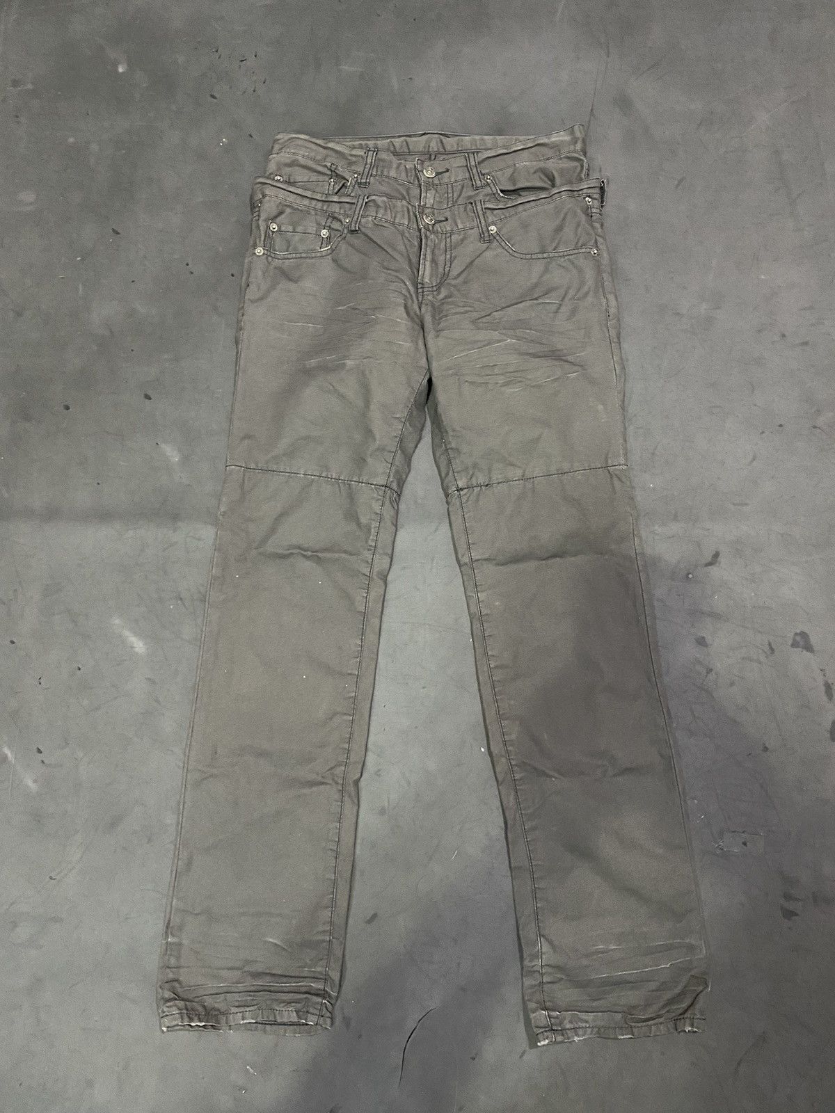 Image of Hysteric Glamour x Ppfm Japanese Double Waist Archived Styled in Dark Grey, Men's (Size 33)