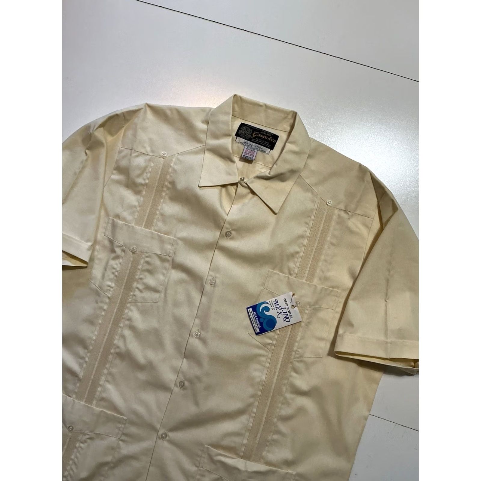 Vintage VINTAGE GuayaTeca Guayabera Shirt 4 Pocket Loop Collar Button NWT 3XL Tan Mens Size US XXL / EU 58 / 5 - 3 Thumbnail