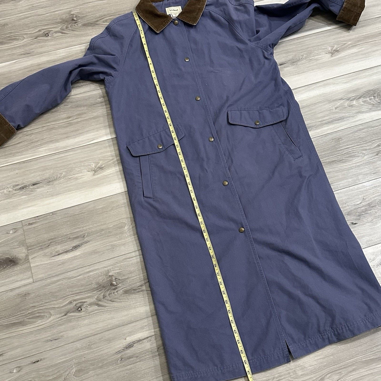 L.L. Bean VTG LL Bean Women’s Medium Long Canvas Duster Periwinkle Size M / US 6-8 / IT 42-44 - 9 Thumbnail
