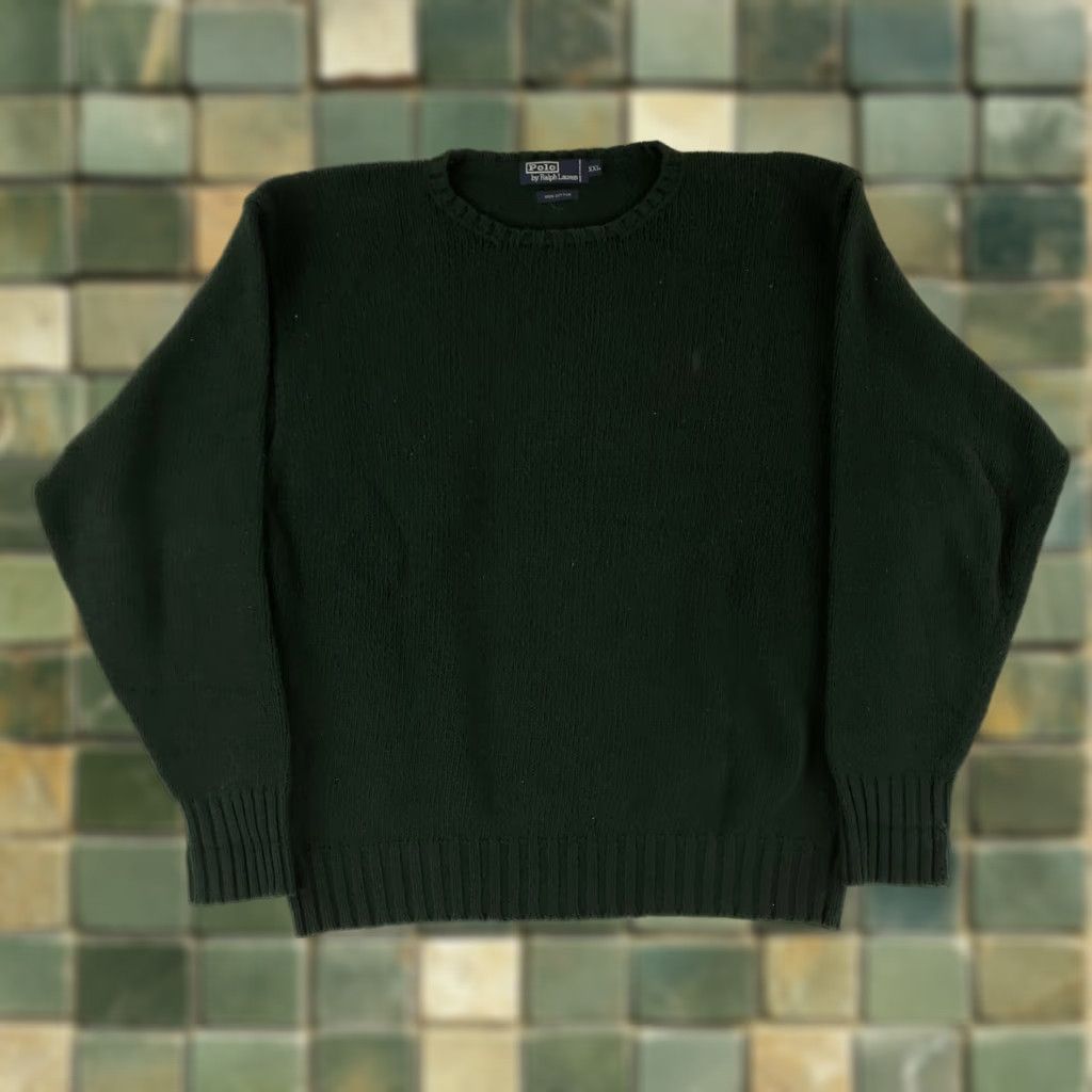Polo Ralph Lauren VINTAGE Polo Ralph Lauren Sweater Fishermans Crew Neck Green Long Sleeve Mens XXL Crew Neck Pullover Men 2XL Size US XXL / EU 58 / 5 - 1 Thumbnail