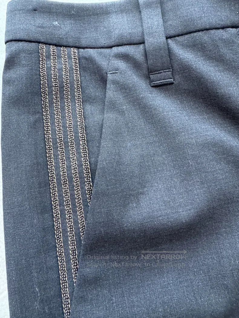 Brunello Cucinelli Brunello Cucinelli Dark gray casual pants with black silk Size 25" / US 0 / IT 36 - 3 Thumbnail