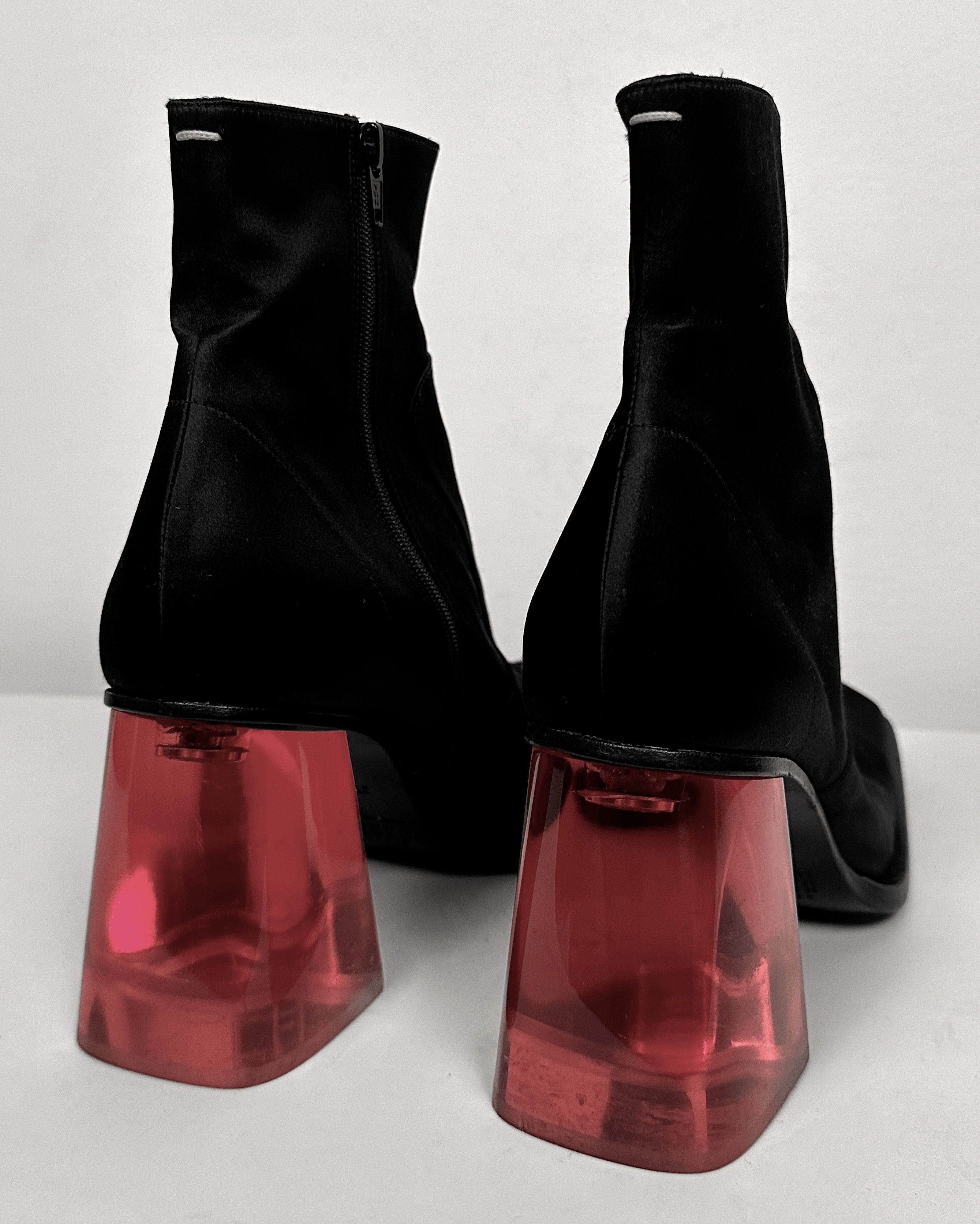Maison Margiela Maison Margiela Red Glass Heel Satin Boots Size US 7.5 / EU 40-41 - 8 Thumbnail