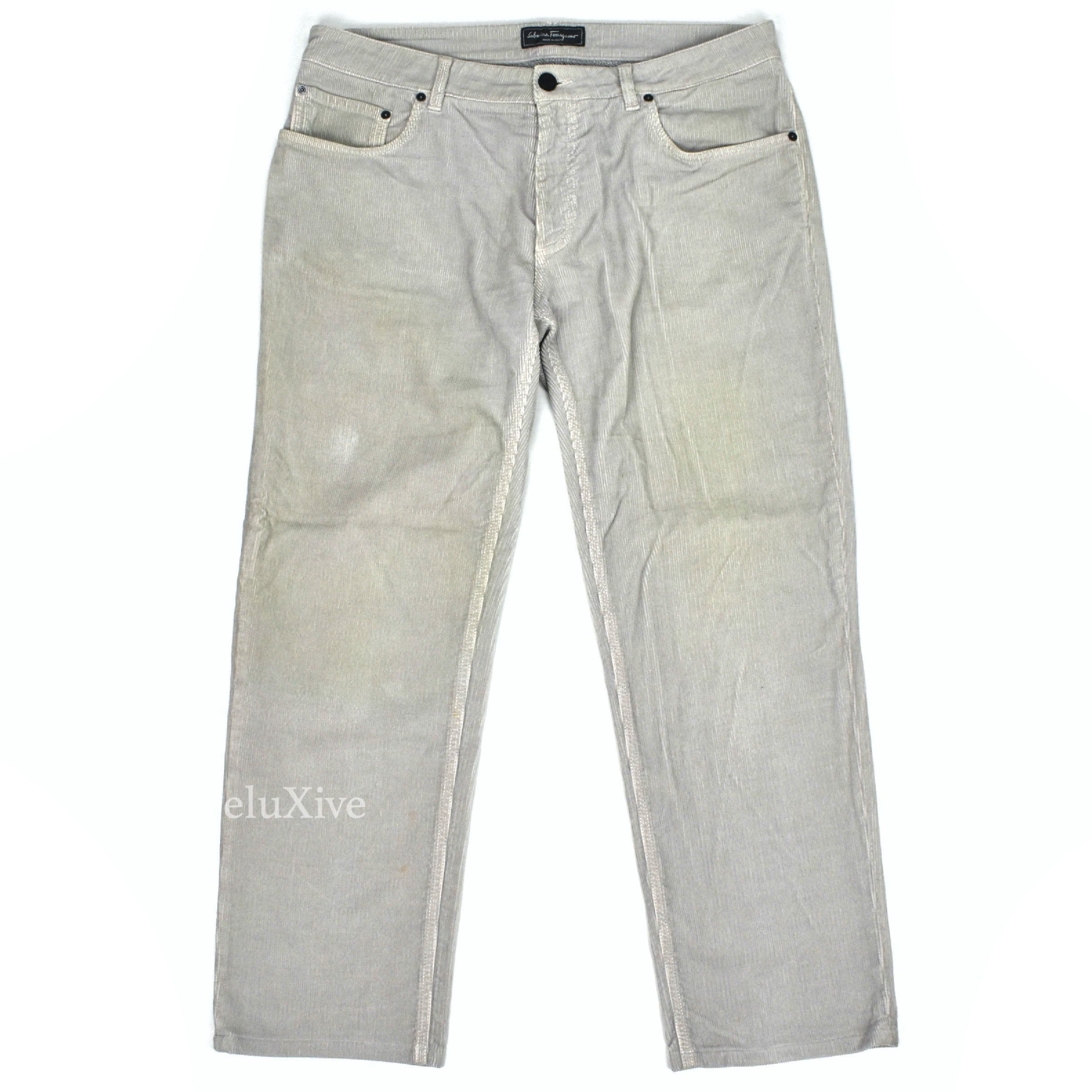 Salvatore Ferragamo $600 Salvatore Ferragamo Gray Corduroy 5 Pocket Pants Size US 36 / EU 52 - 1 Preview
