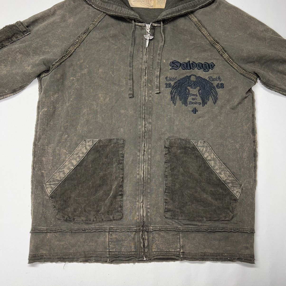 If Six Was Nine × Japanese Brand × Salvage Salvage Hoodie Y2K Skull Cross Wing Japanese Sweatshirt Size US L / EU 52-54 / 3 - 4 Thumbnail