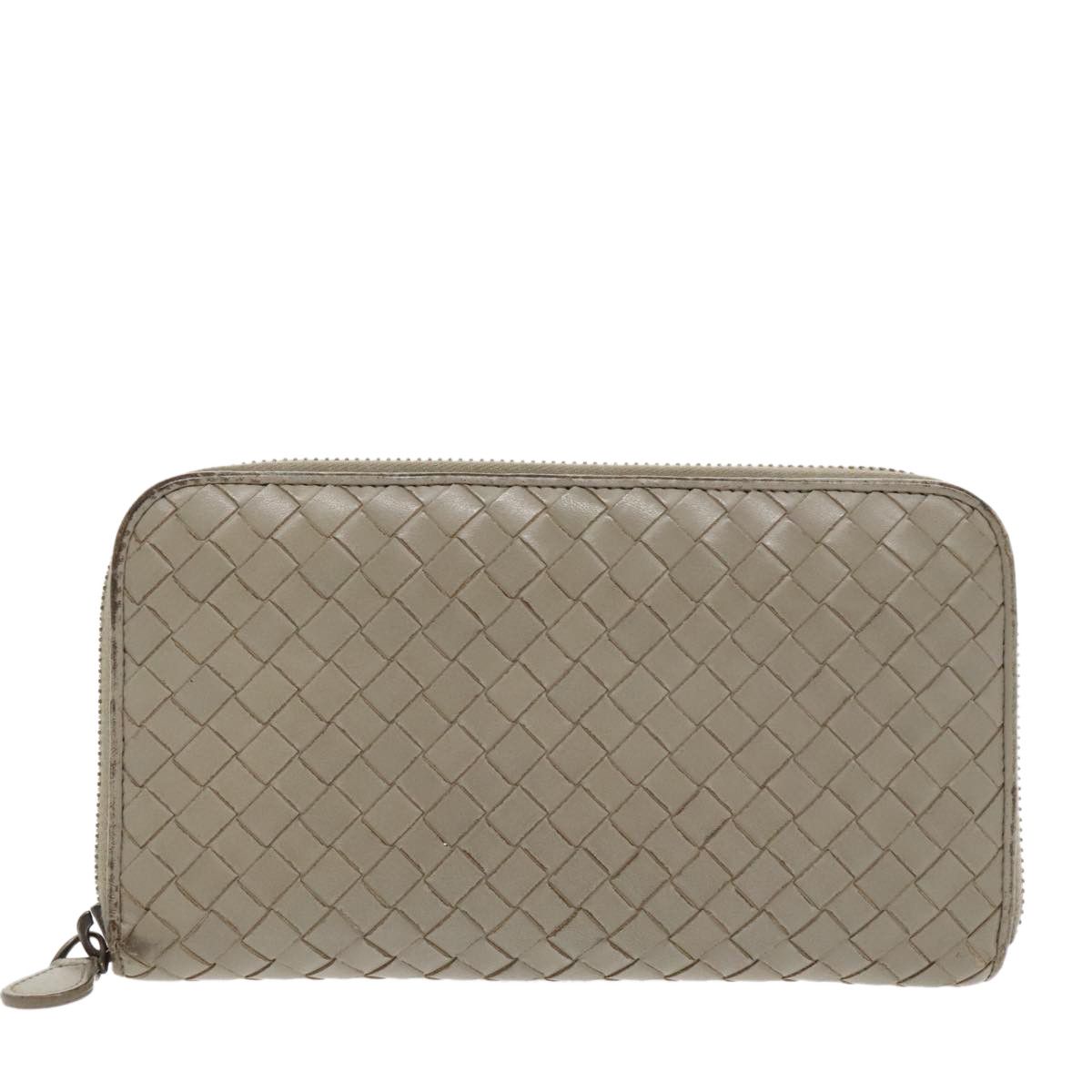 Bottega Veneta Intrecciato Grey Leather Wallet (Pre-Owned) Size ONE SIZE - 1 Thumbnail