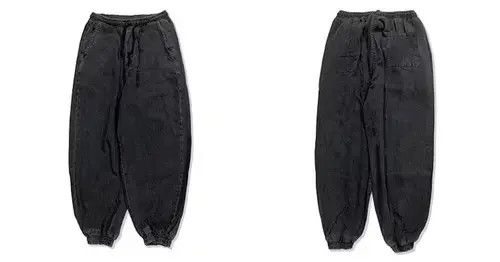 Japanese Brand 20AW Indigo Union Japan Black Denim Washed Jogger Pants Size US 30 / EU 46 - 2 Thumbnail