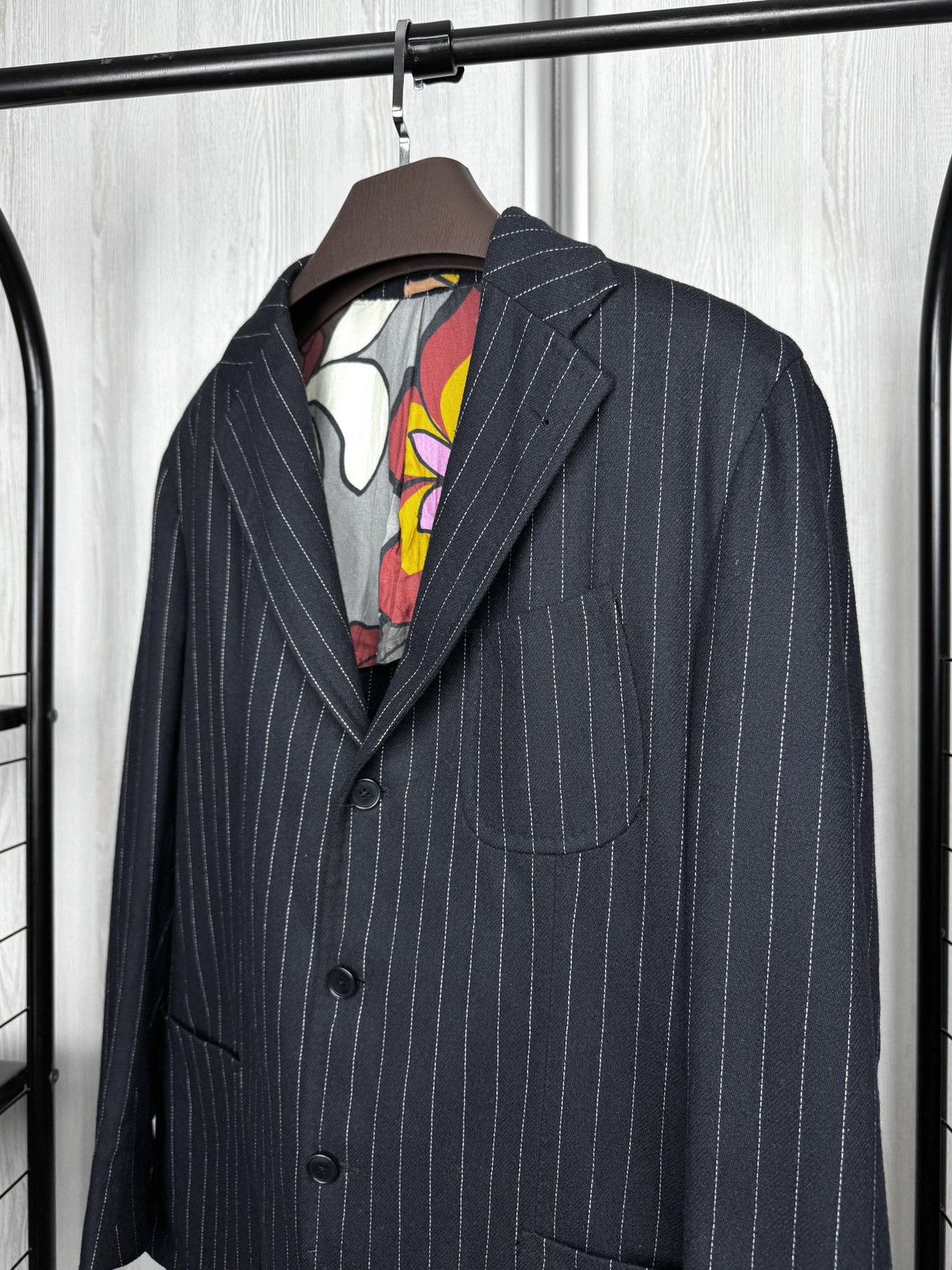 Salvatore Piccolo Salvatore Piccolo Napoli navy blue pinstripe handmade blazer Size 40R - 3 Thumbnail