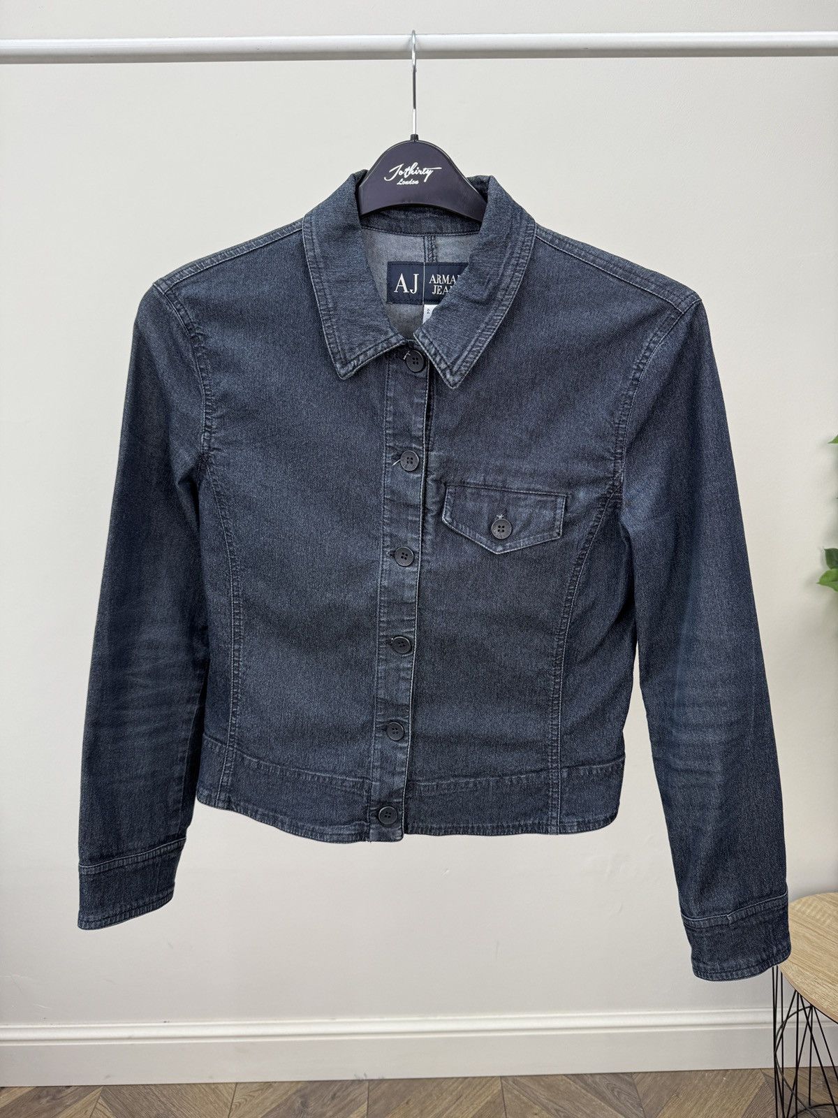 Armani Vintage Armani Jeans AJ Women’s Cropped Denim Jacket Blue Size M / US 6-8 / IT 42-44 - 1 Thumbnail