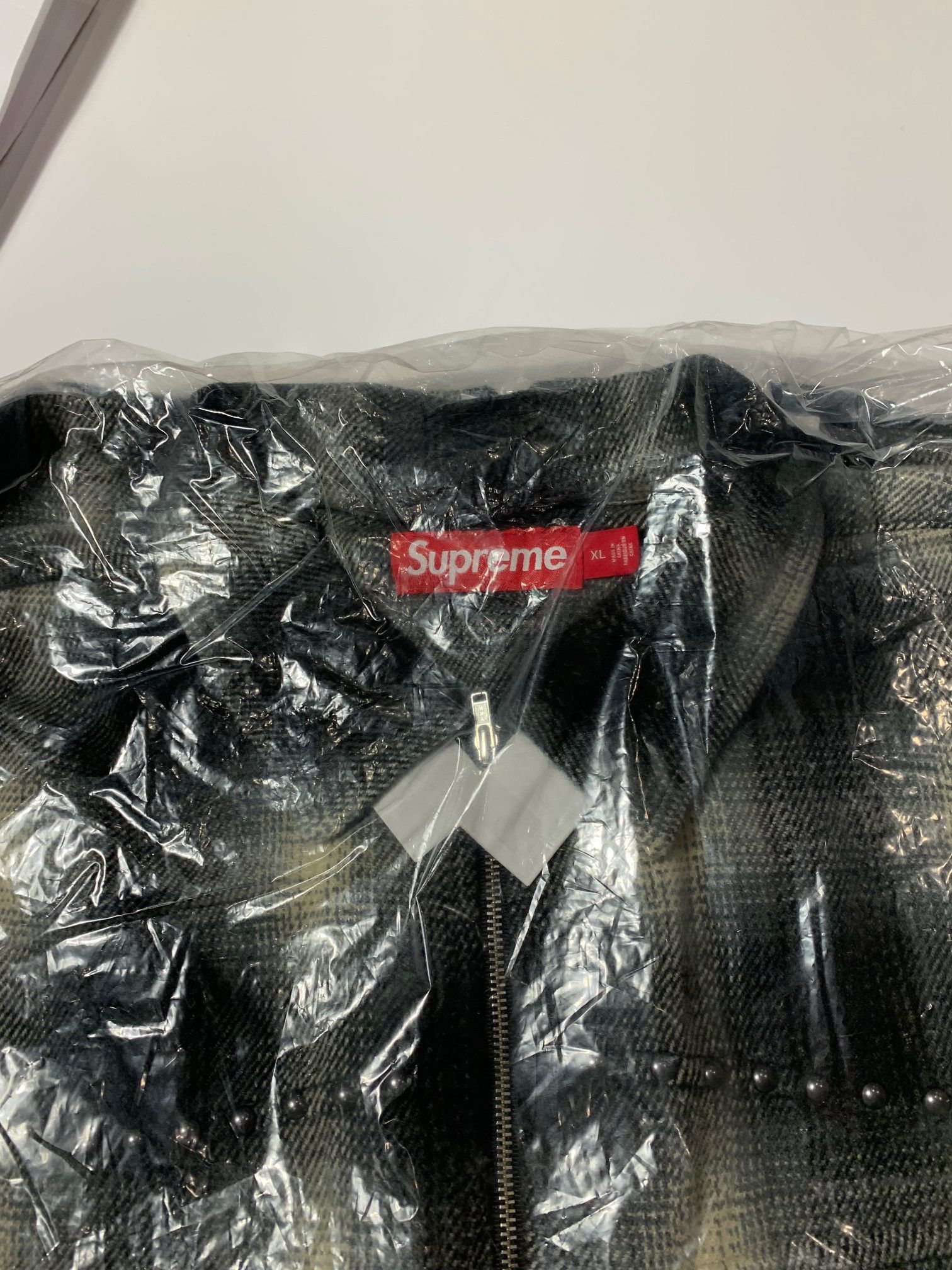 Supreme Supreme Studded Shadow Plaid Zip Up Shirt FW25 Size XL Size US XL / EU 56 / 4 - 2 Thumbnail
