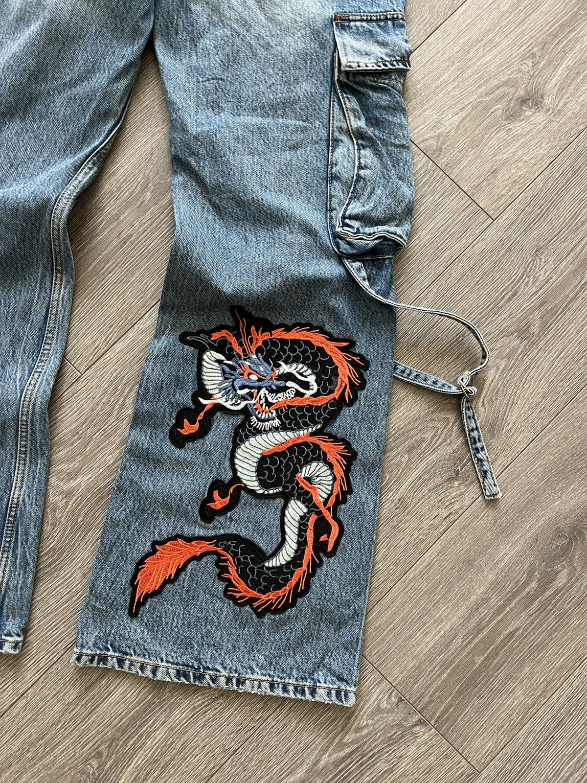 Vintage Vintage Y2K Dragon Baggy Jeans Cargo Pants Wide Leg Size US 30 / EU 46 - 4 Thumbnail