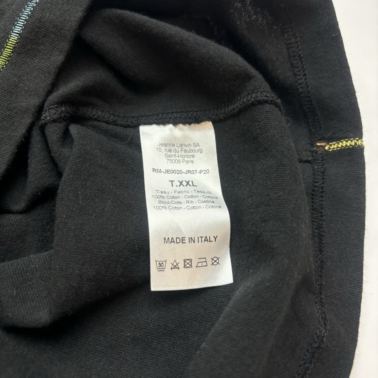 Lanvin Greetings from Lanvin logo black T-shirt Size US XXL / EU 58 / 5 - 4 Thumbnail