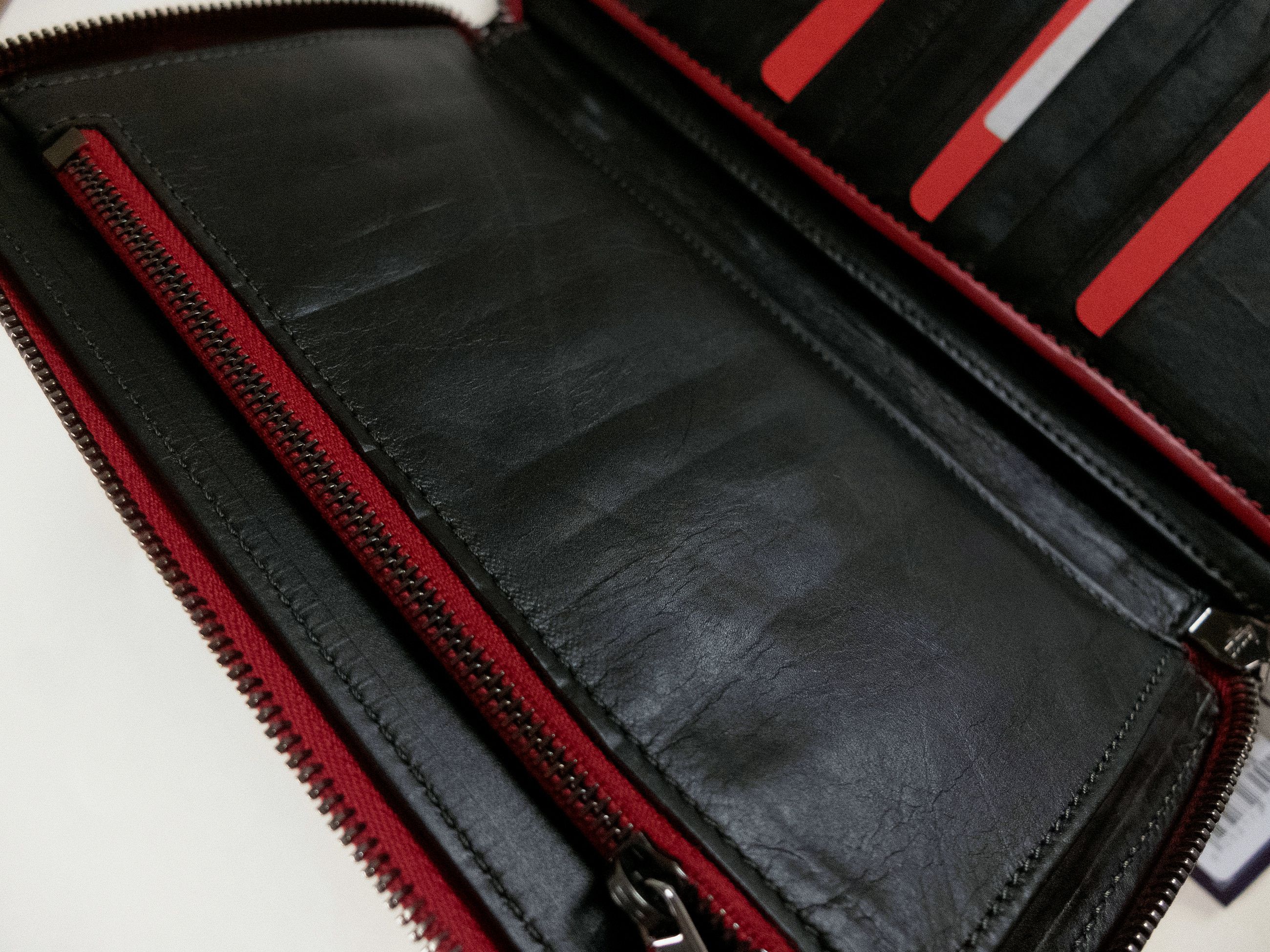 Isaia ISAIA Napoli brown red leather zip around chest wallet Italy Size ONE SIZE - 7 Thumbnail