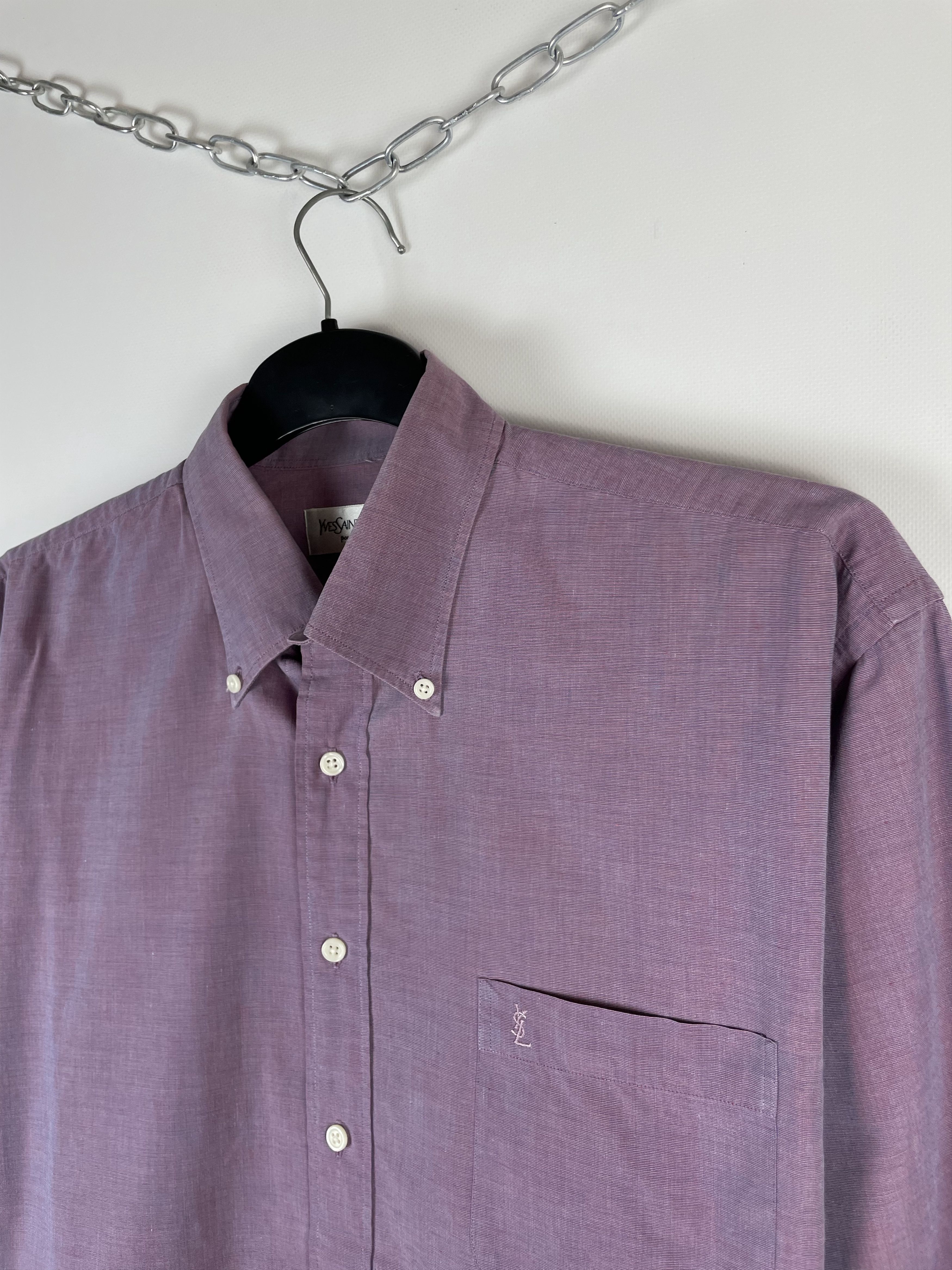 Vintage Vintage YvesSaintLaurent Ysl Pour Homme Button Up Shirt Size US XL / EU 56 / 4 - 4 Thumbnail
