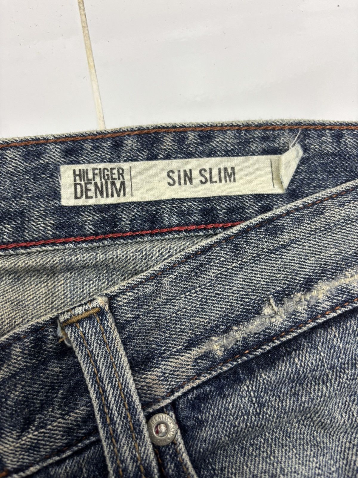 Hysteric Glamour × JNCO × Tommy Hilfiger VINTAGE PATCHWORK DISTRESS TOMMY HILFIGER DENIM JEANS SLIM Size US 36 / EU 52 - 11 Thumbnail