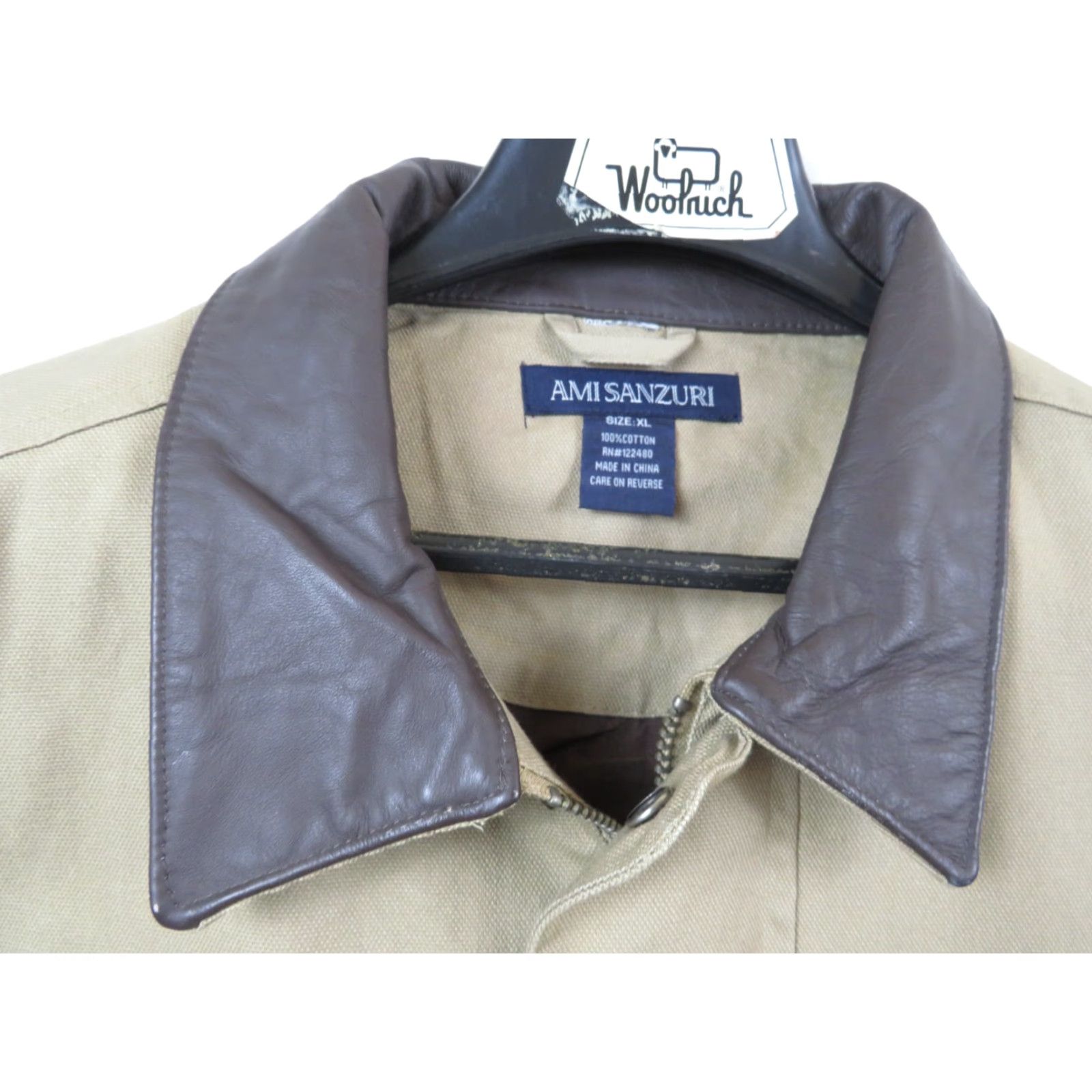 Vintage VINTAGE AMI MENS Jacket Canvas Outerwear Beige XL Leather Trim Collar & Sleeve CASUAL Men XL Beige Canvas Jacket Leather Trim Collar & Sleeve AMI MENS Size US XL / EU 56 / 4 - 5 Thumbnail
