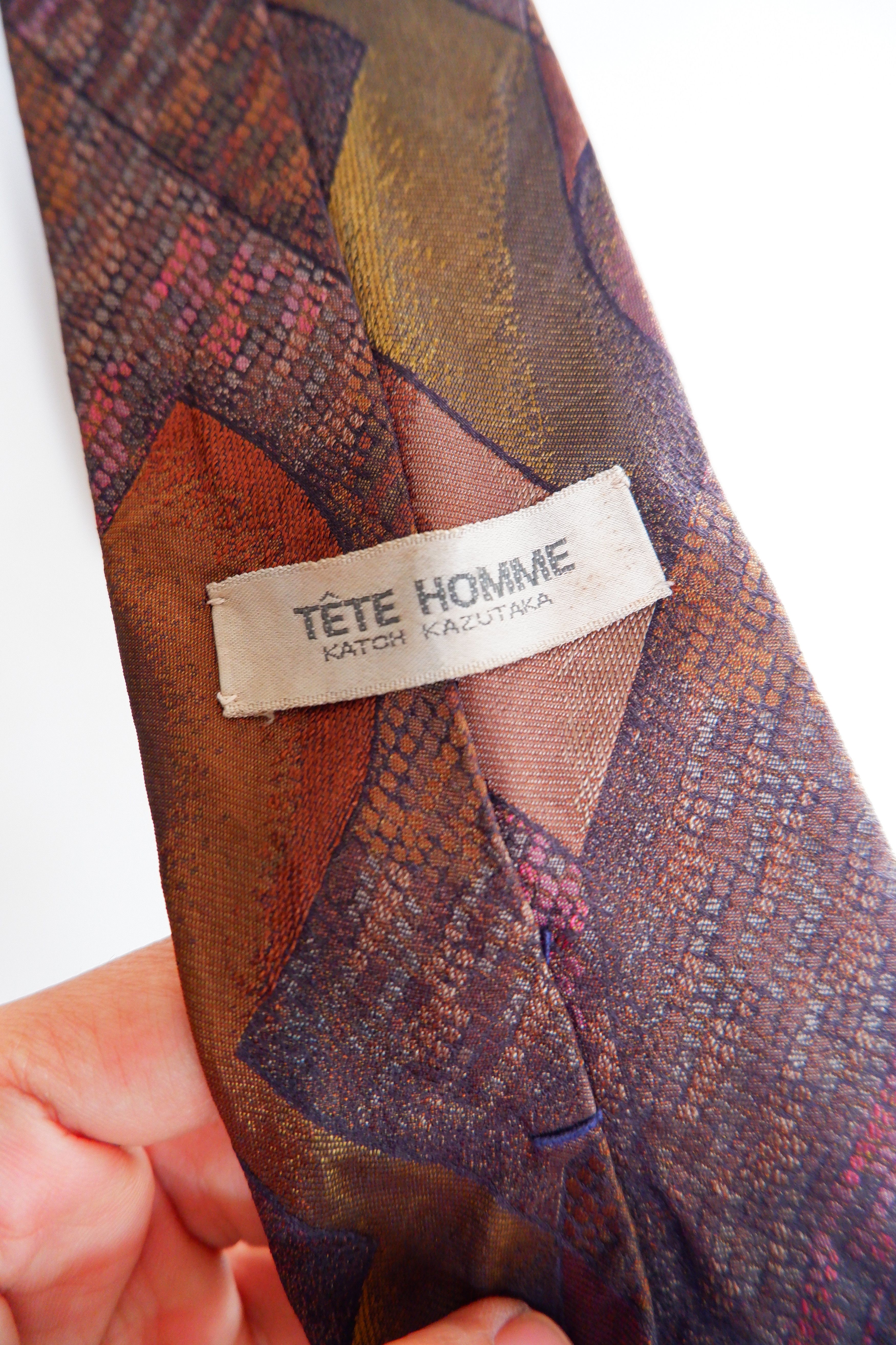 Tete Homme Vintage TETE HOMME Jacquard Silk Tie Size ONE SIZE - 4 Thumbnail