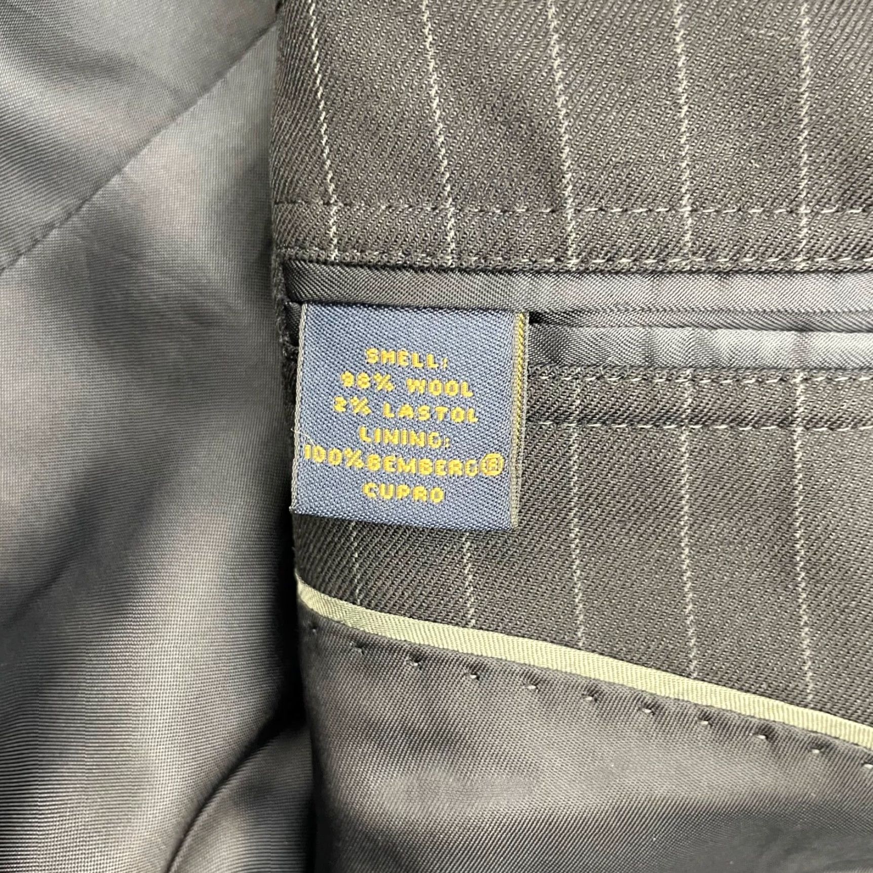 Brooks Brothers Brooks Brothers Blazer Jacket Navy Blue Stripe Wool Stretch 2-Button Long 42L Mens Regular Size 42R - 6 Thumbnail