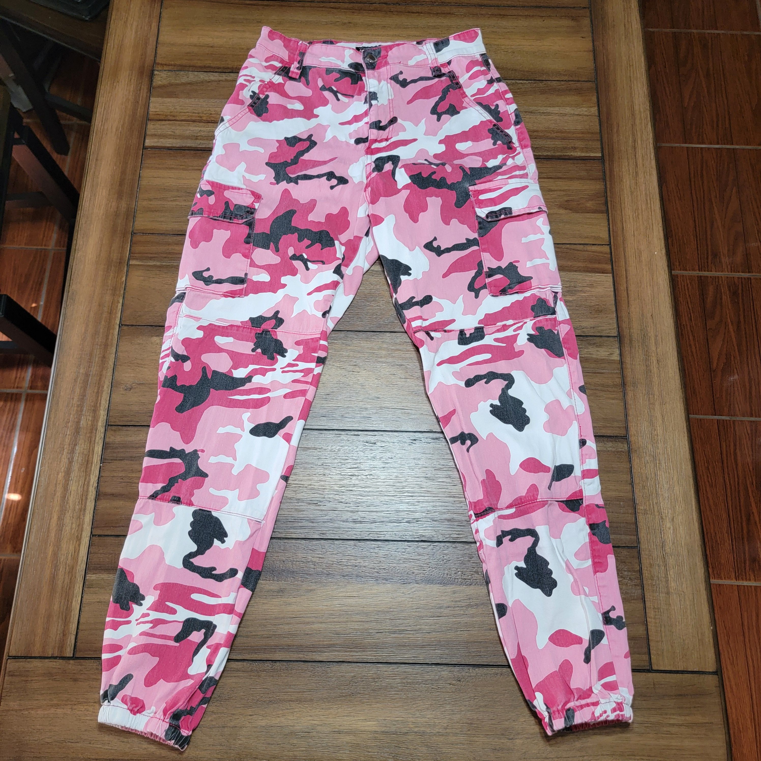Other American Bazi Pink Camo Cargo Pants - Size Large Size 28" / US 6 / IT 42 - 1 Thumbnail