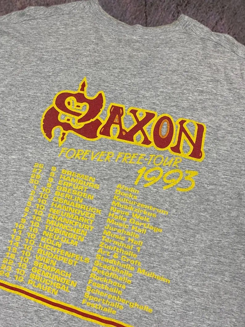 Band Tees × Vintage Saxon Forever Free 1993 Tour T-shirt Vintage Bandshirt 90s Size US XL / EU 56 / 4 - 5 Thumbnail