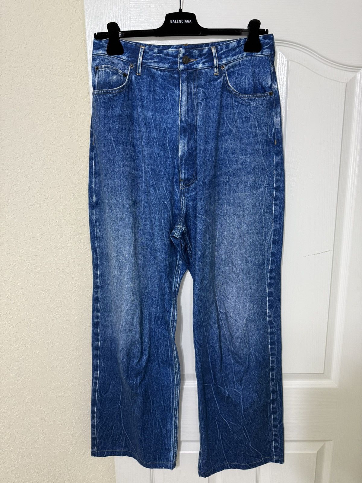 Balenciaga New Balenciaga Trompe-l’oeil denim print pants Size US 30 / EU 46 - 1 Thumbnail