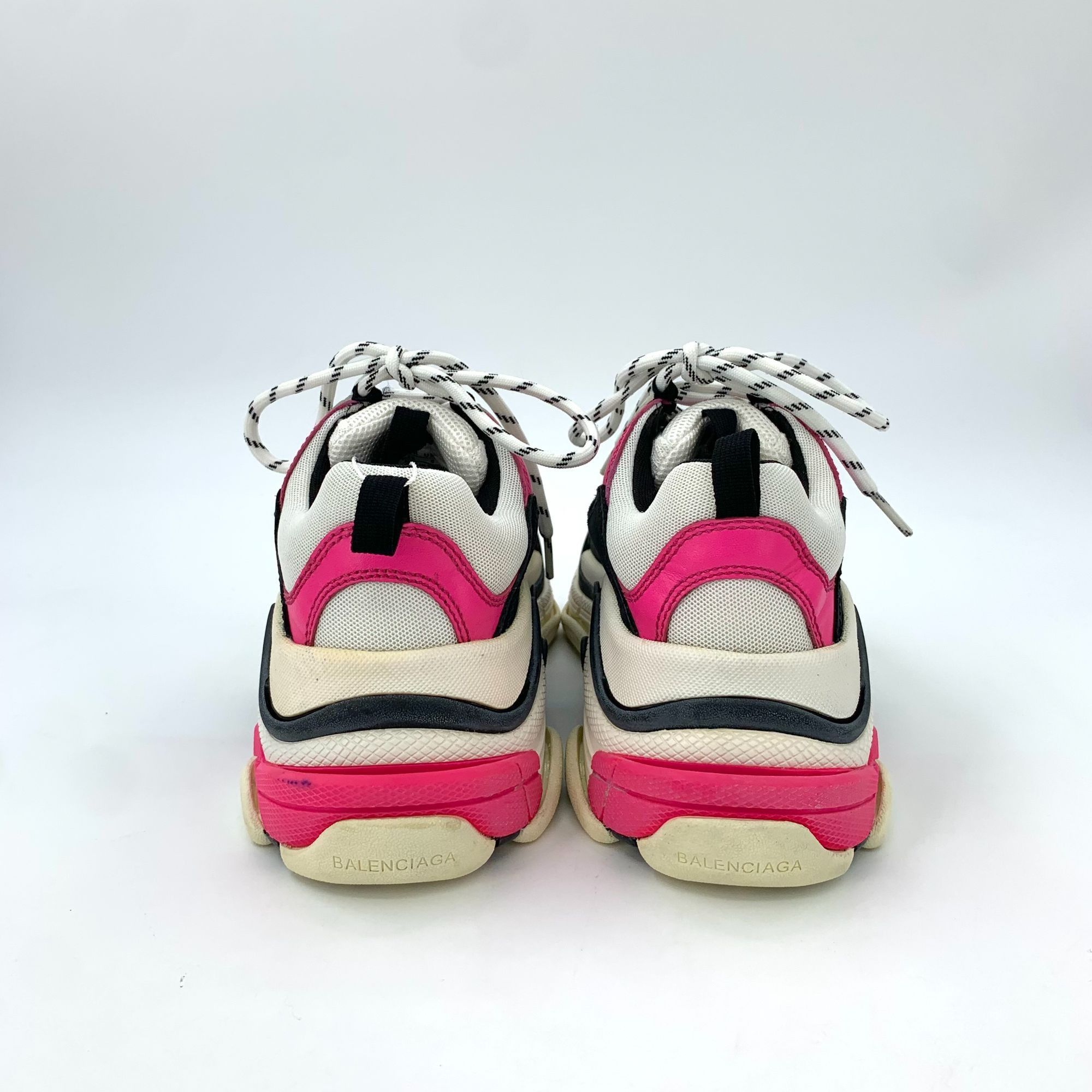 Balenciaga Balenciaga Triple S 38 Lace-Up Mesh & Leather Sneakers Pink/ Size US 8 / IT 38 - 8 Thumbnail
