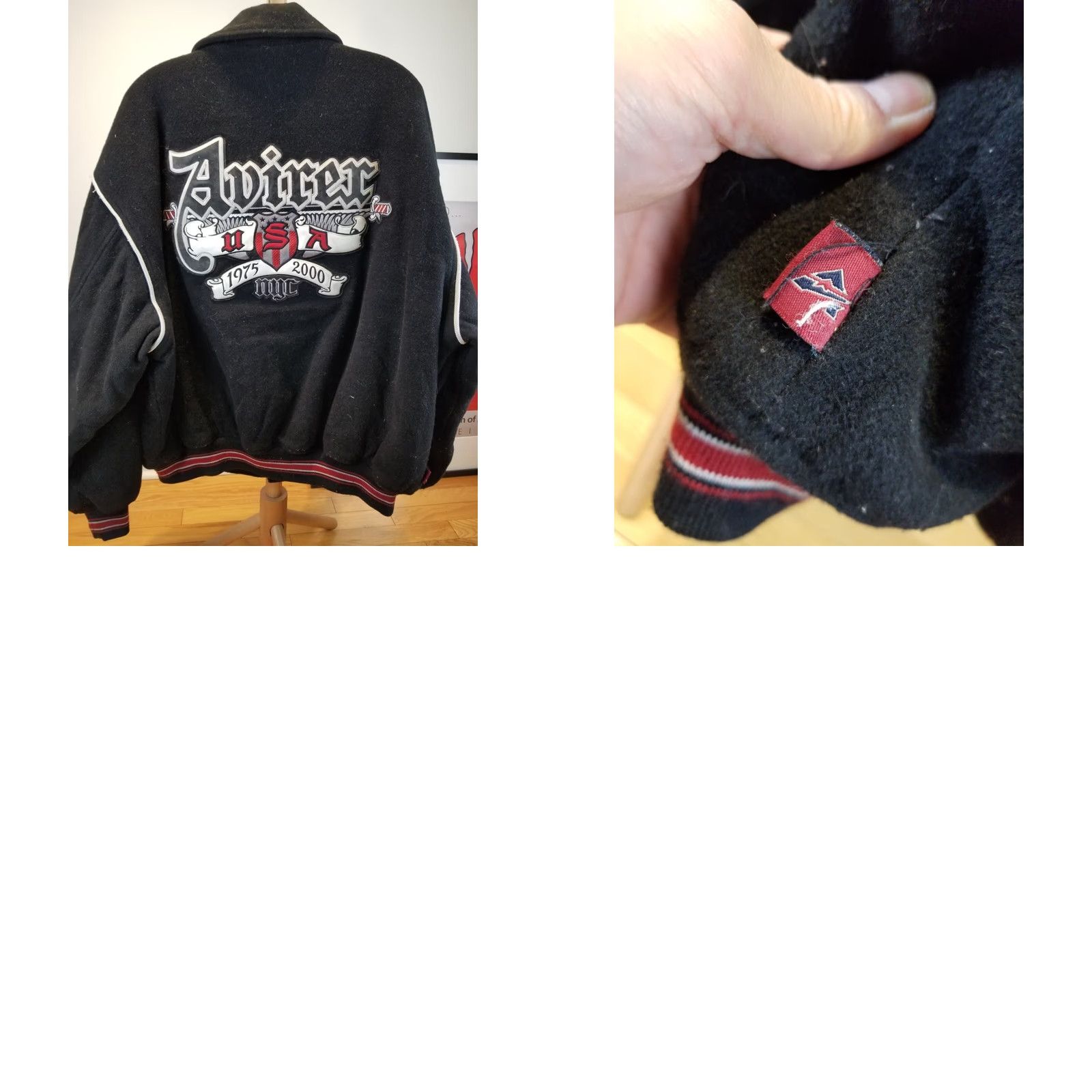 Avirex VINTAGE Avirex BLACK WOOL VARSITY BOMBER JACKET COAT SZ 3XL Mens Coat Wool 90s Size US XXL / EU 58 / 5 - 8 Thumbnail