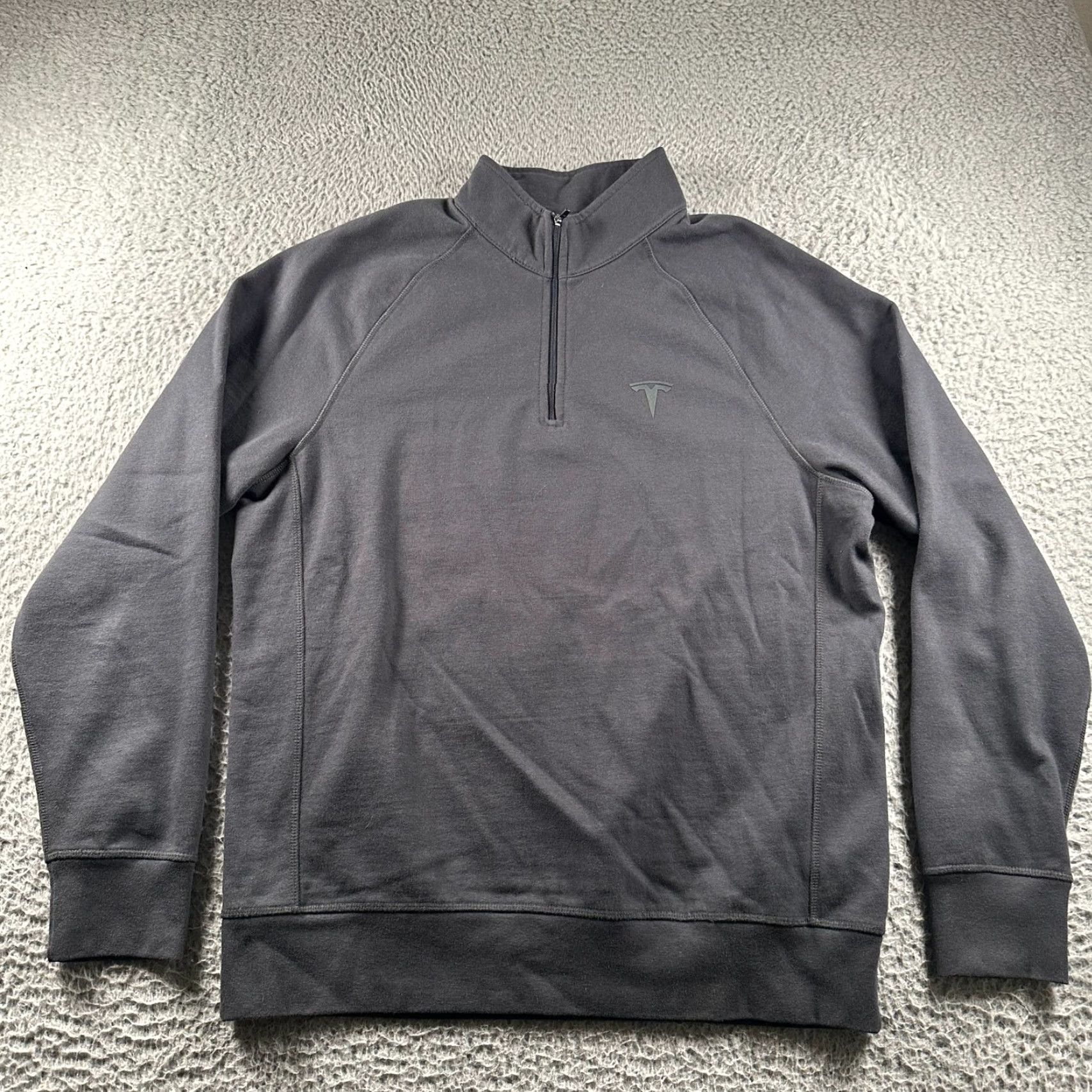 Vintage Tesla Pullover Mens M Quarter Zip Fleece Mock Neck Black Logo Fleece Lined Size US M / EU 48-50 / 2 - 2 Thumbnail
